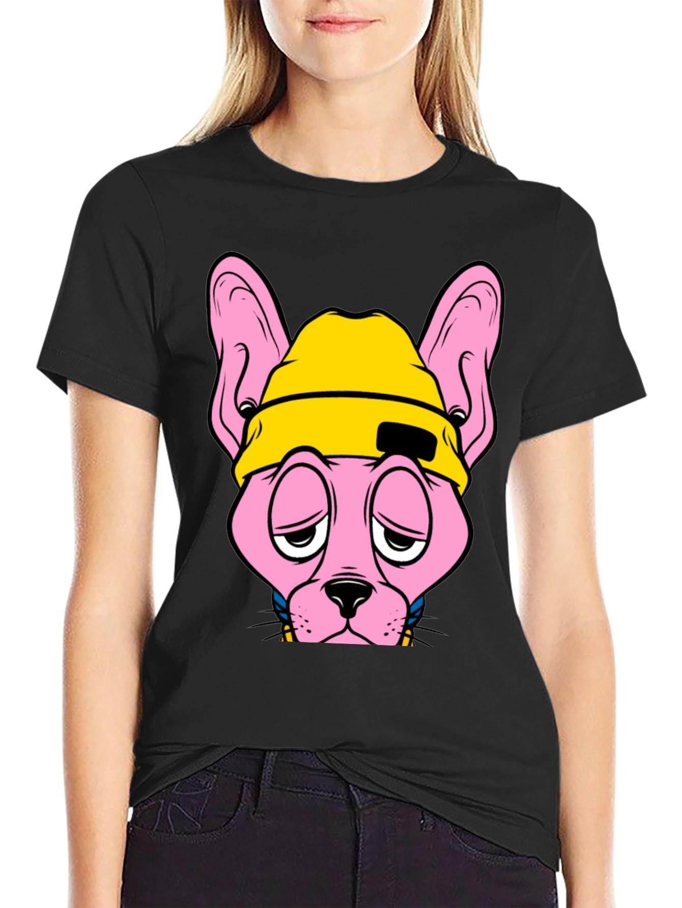 Cool Cat Graphic T-Shirt - Black