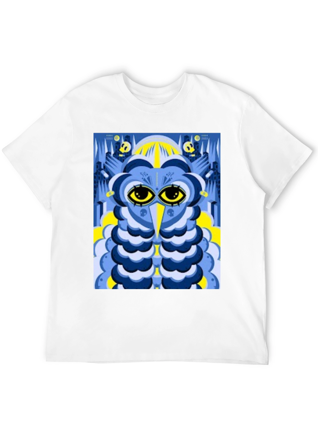 Abstract Owl Graphic Tee - Black Unisex T-Shirt