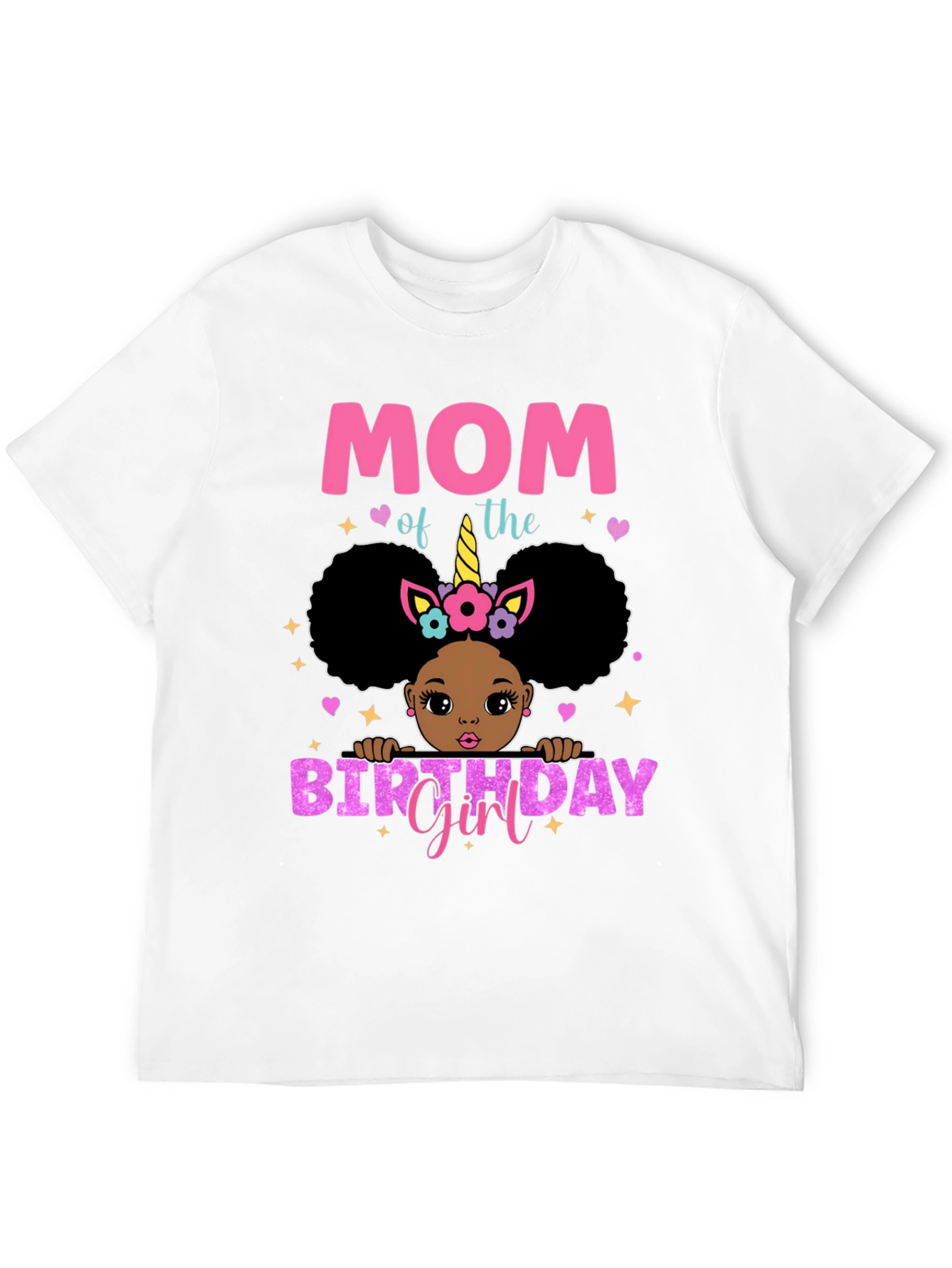 Mom of the Birthday Girl Black T-Shirt