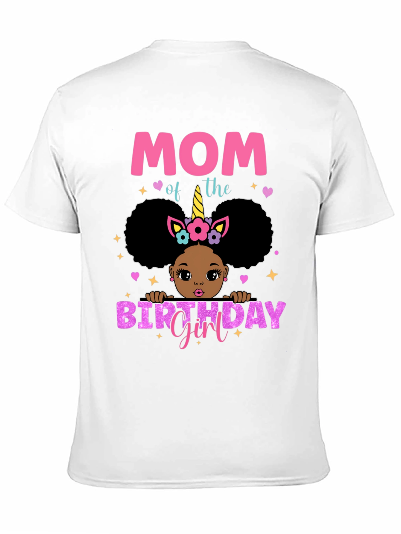 Mom of the Birthday Girl Black T-Shirt