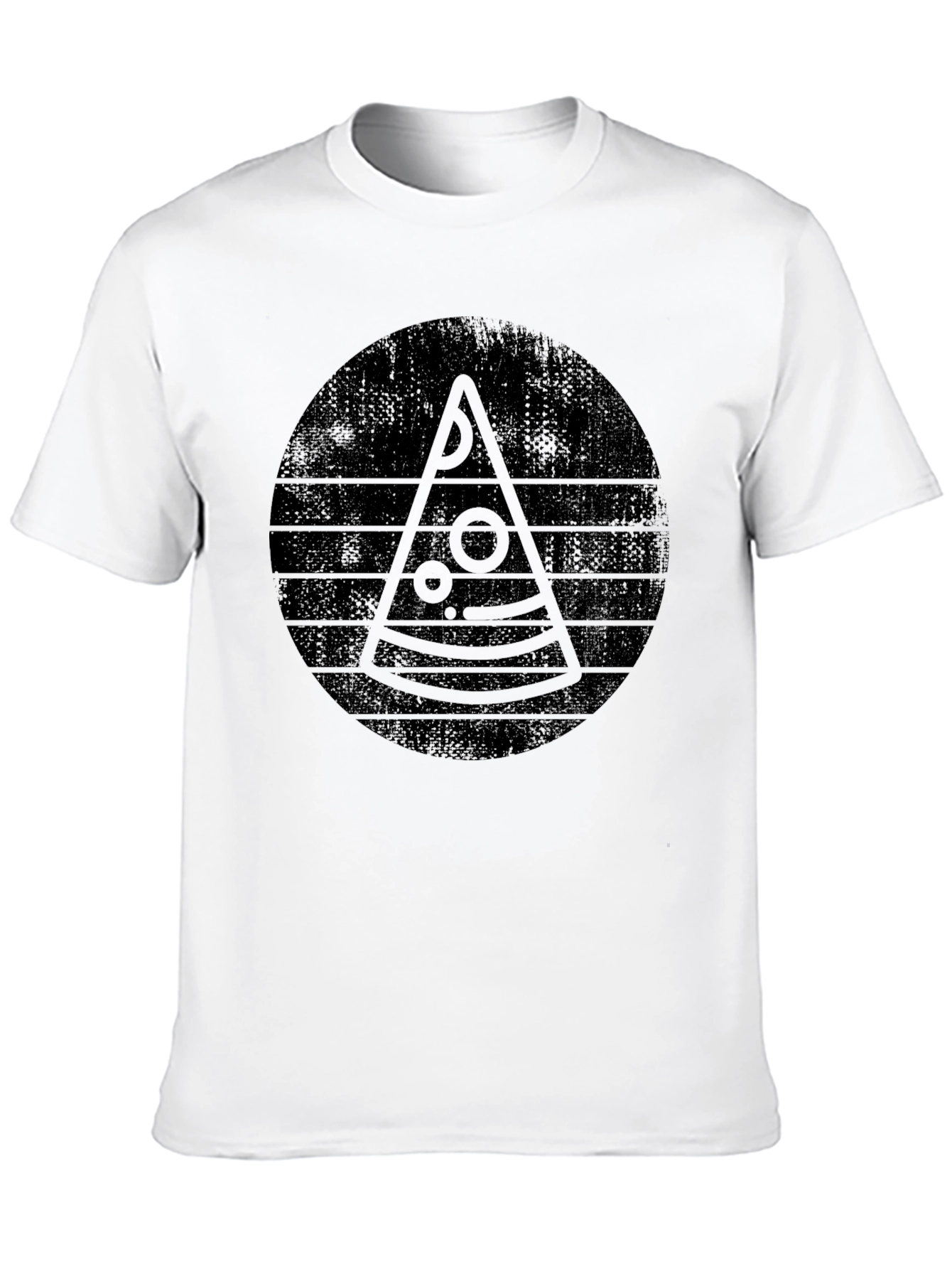 Retro Pizza Graphic Tee - Unisex Black T-Shirt