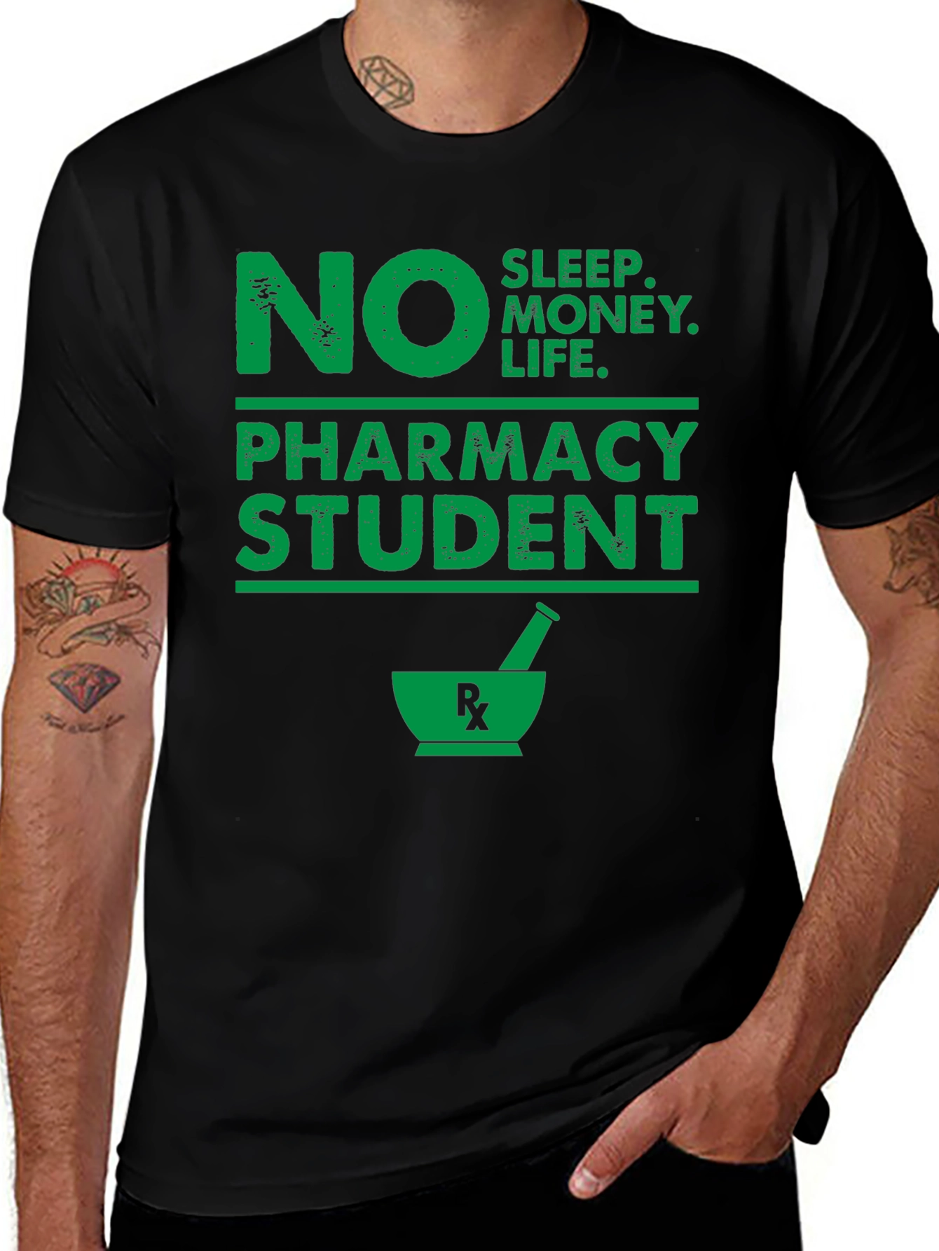 No Sleep Pharmacy Student Graphic T-Shirt