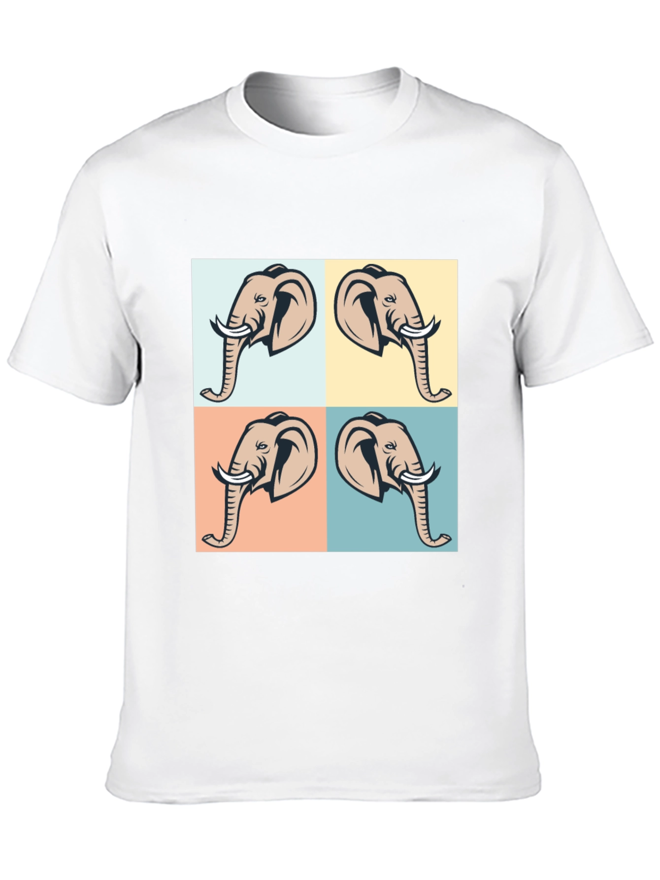 Elephant Pop Art Black T-Shirt