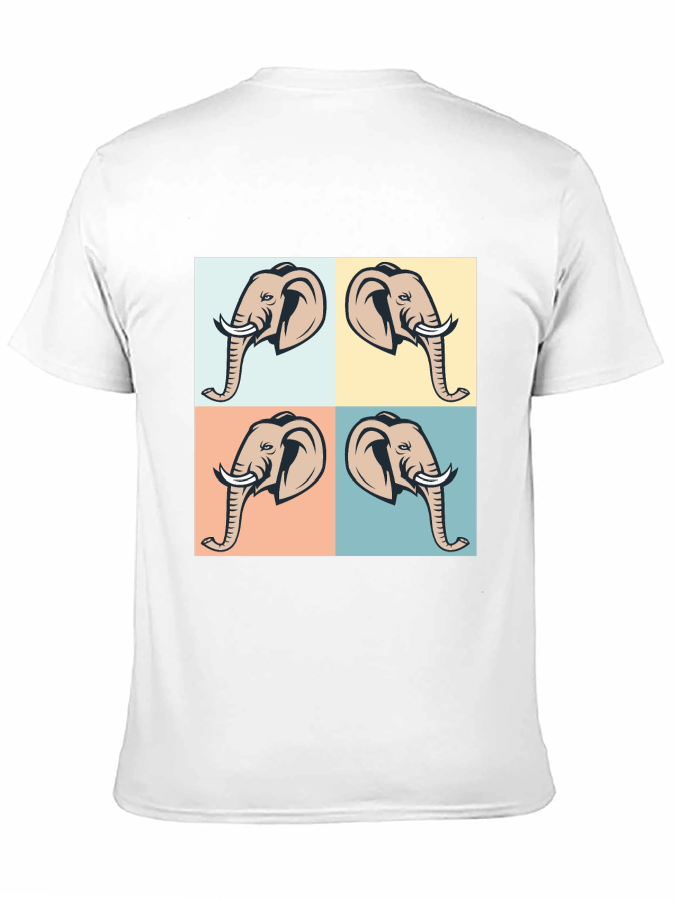 Elephant Pop Art Black T-Shirt