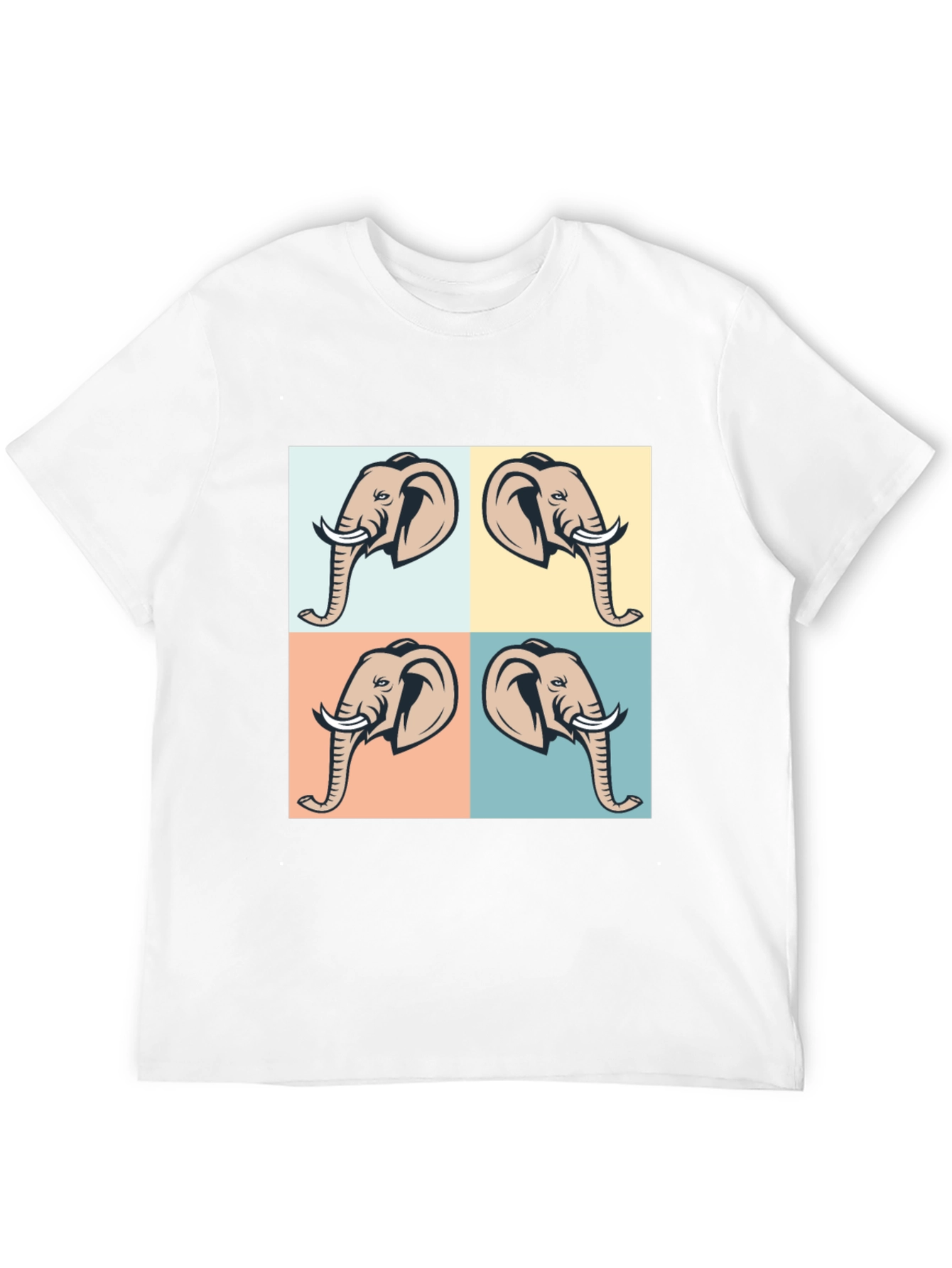 Elephant Pop Art Black T-Shirt