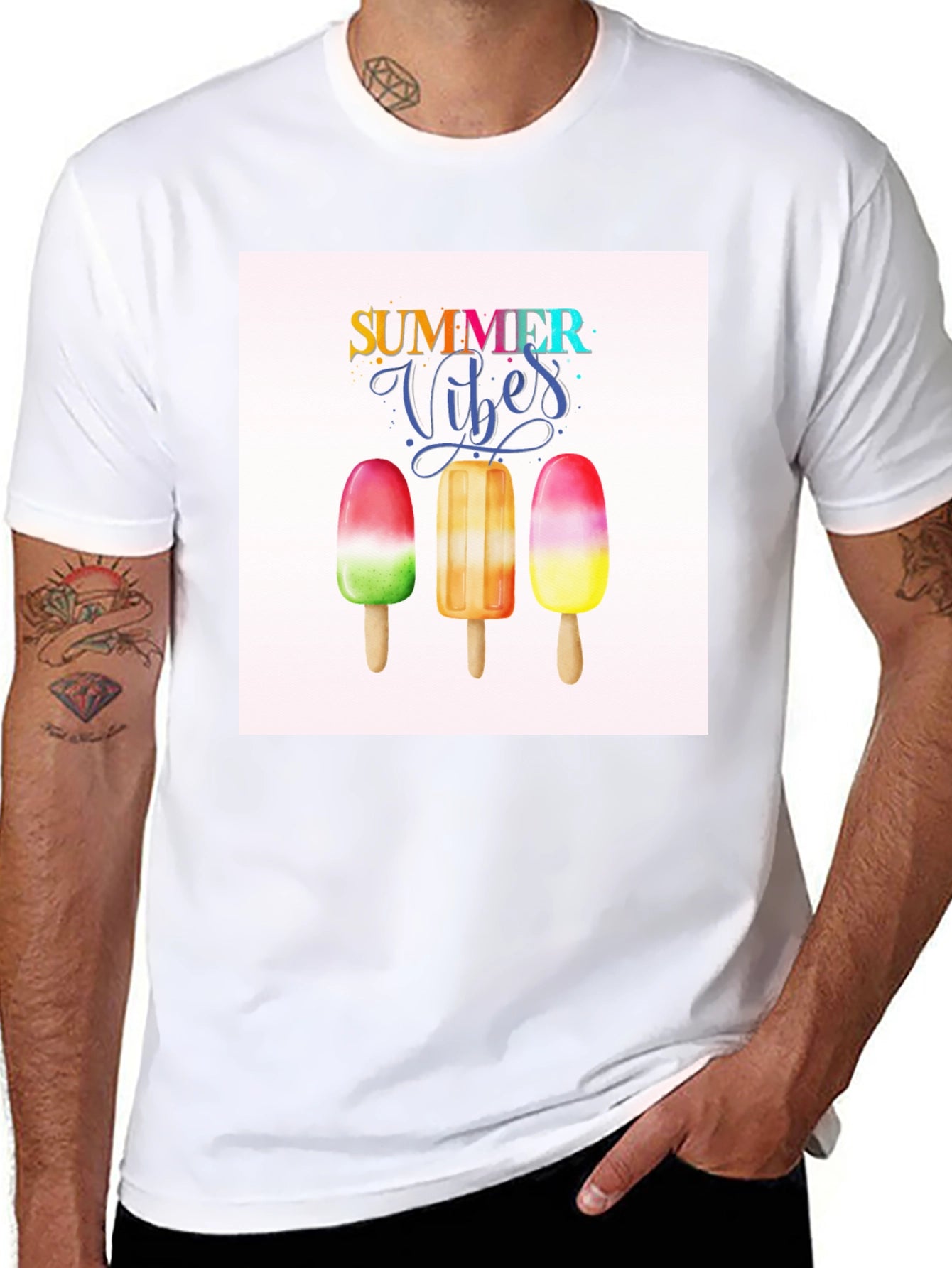 Summer Vibes Graphic Tee - Popsicle Design