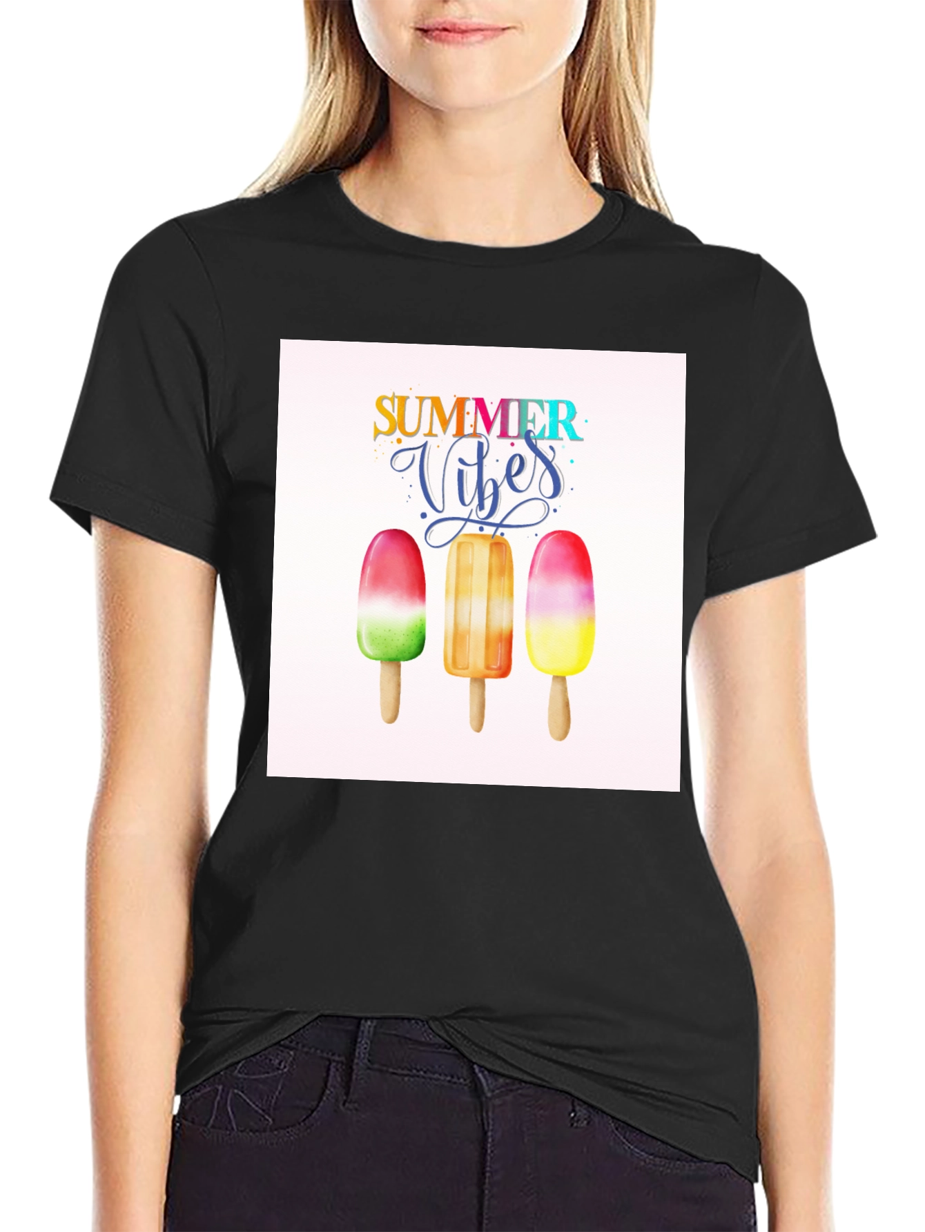 Summer Vibes Graphic Tee - Popsicle Design