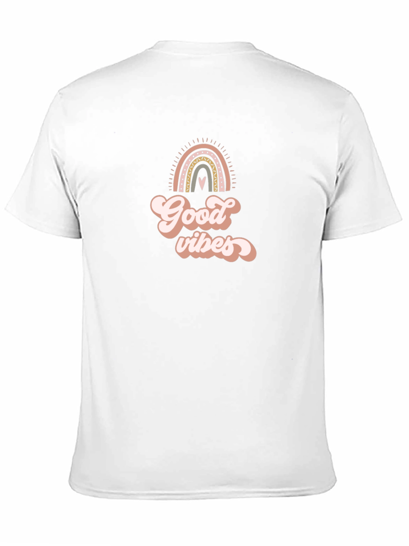 Good Vibes Rainbow Graphic Tee - Soft Black T-Shirt