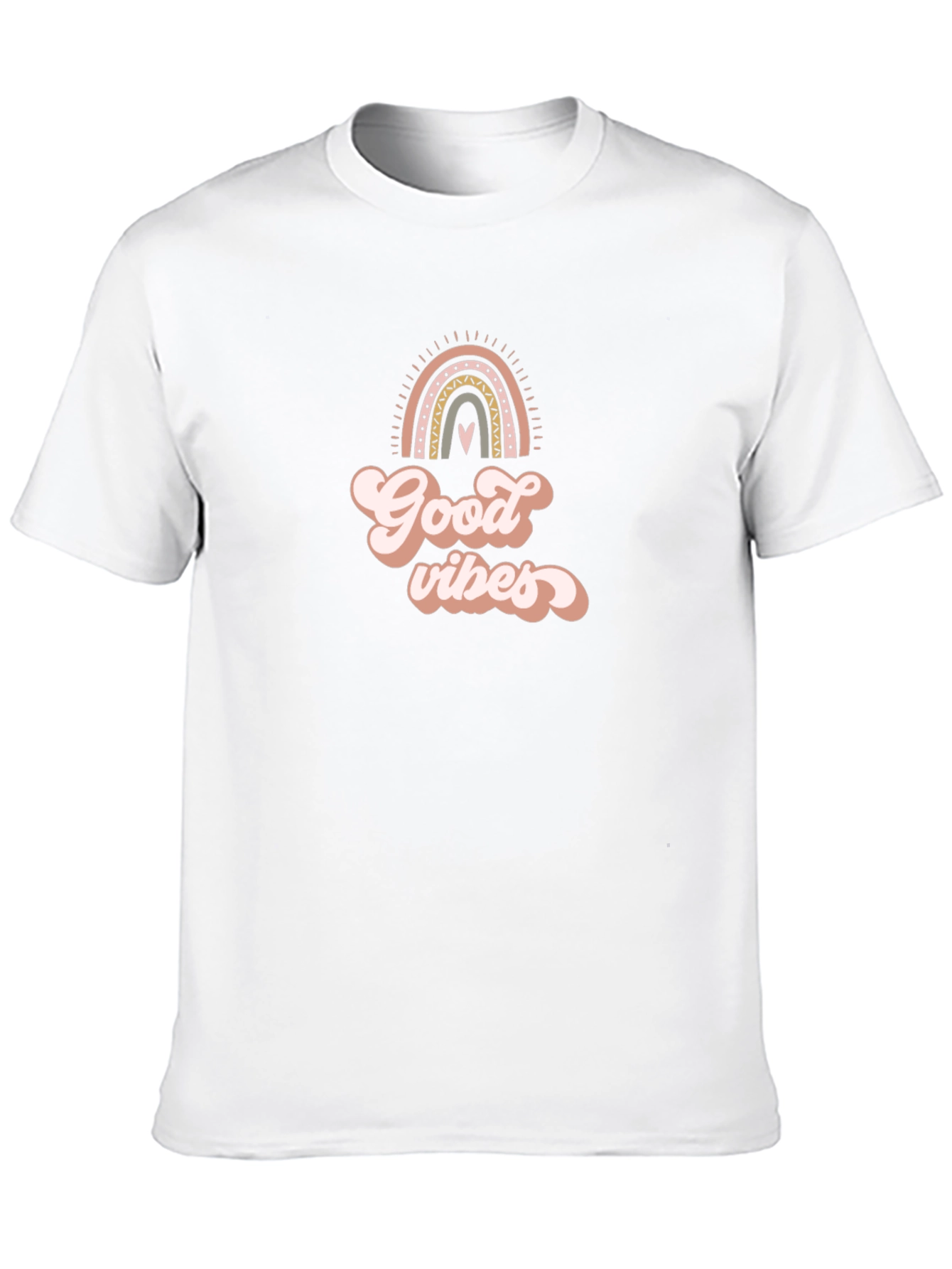 Good Vibes Rainbow Graphic Tee - Soft Black T-Shirt