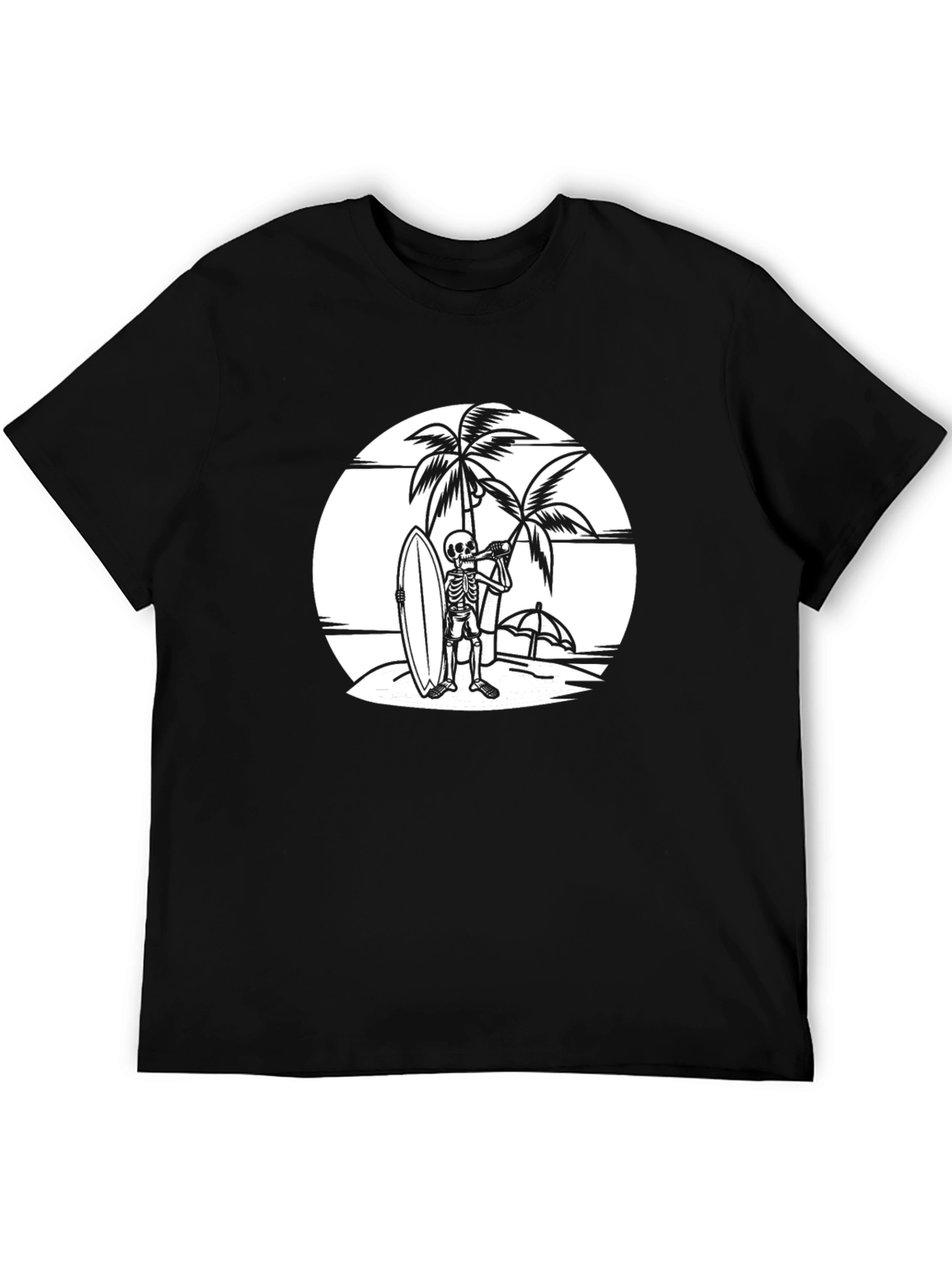 Skeleton Surfer T-Shirt - Beach Vibes