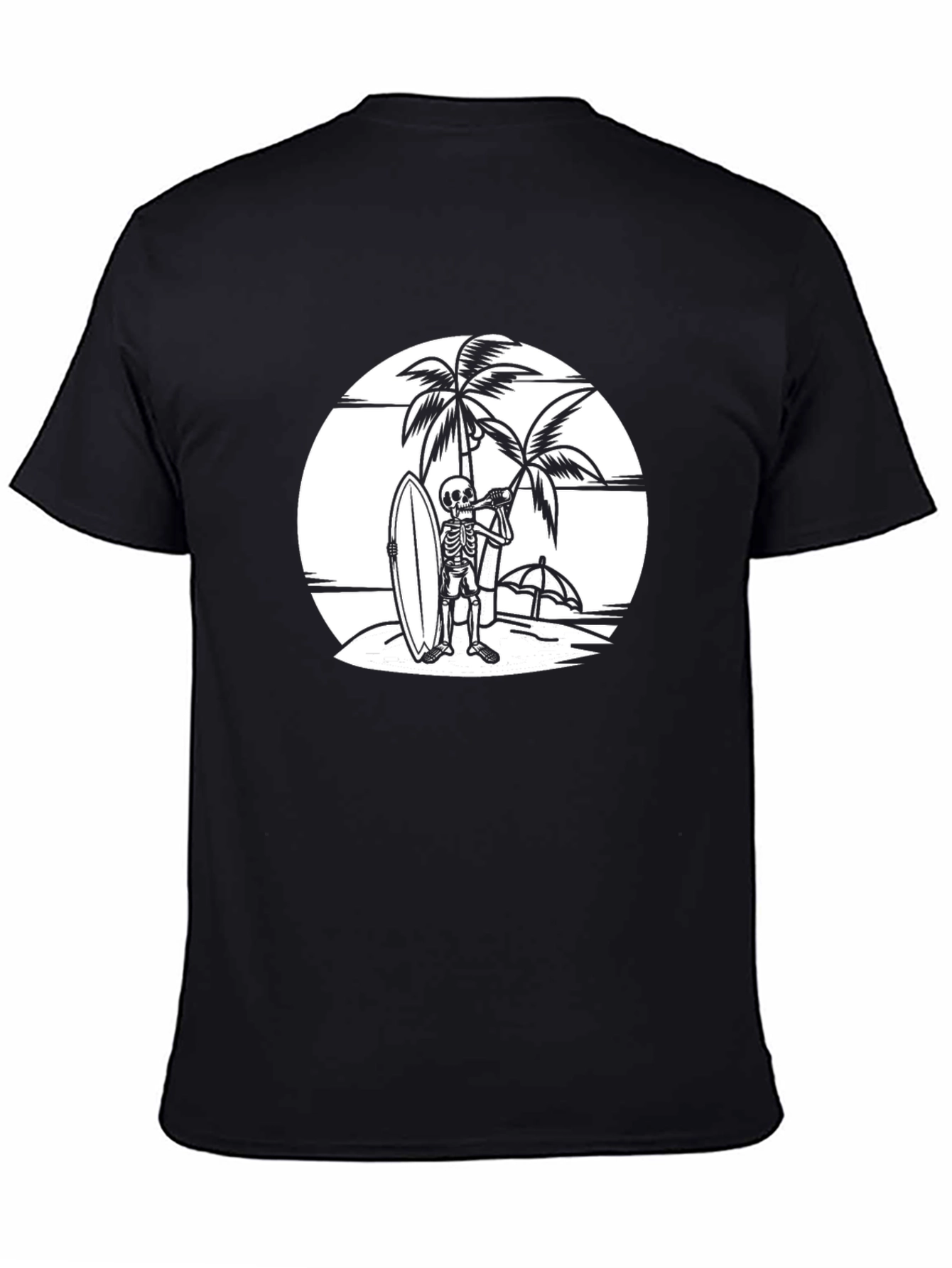 Skeleton Surfer T-Shirt - Beach Vibes