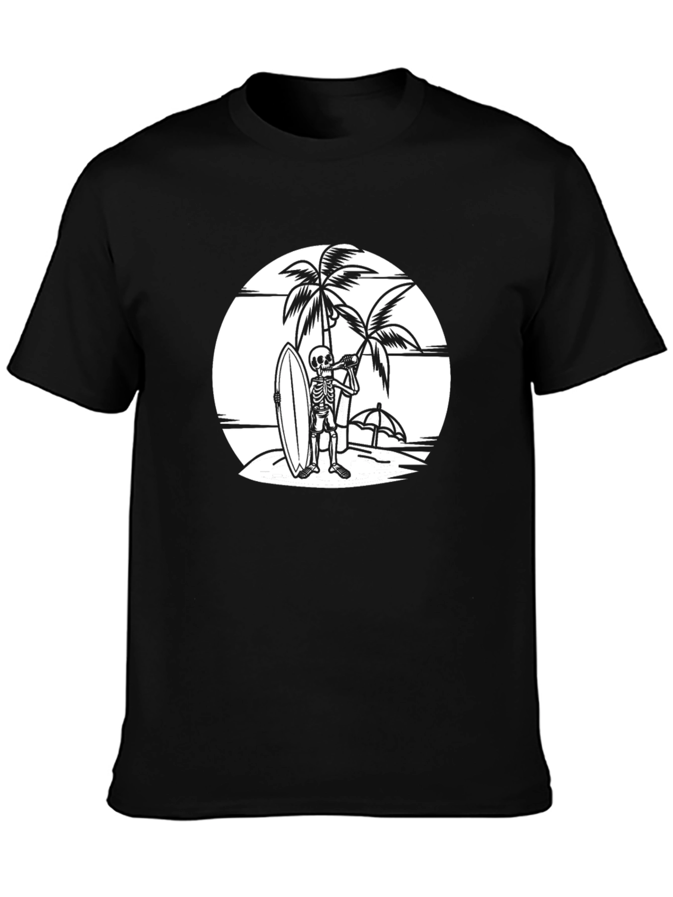 Skeleton Surfer T-Shirt - Beach Vibes