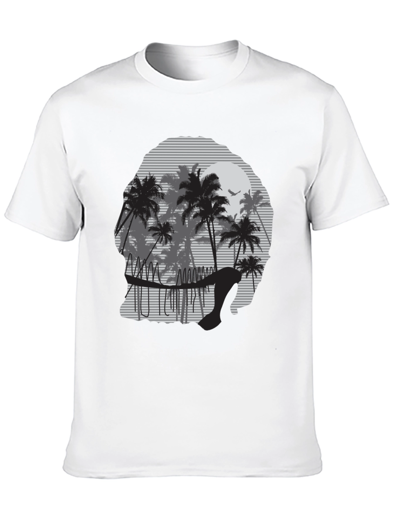 Sunset Palm Tree Graphic Tee - Mens Black T-Shirt