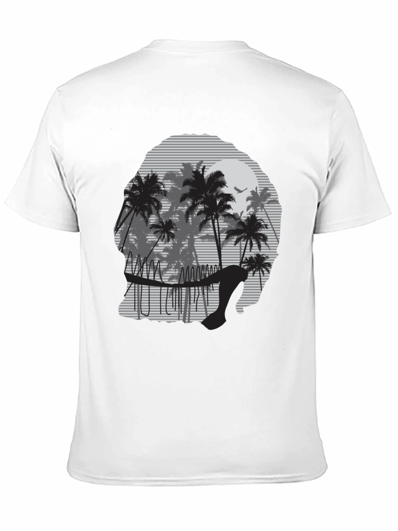 Sunset Palm Tree Graphic Tee - Mens Black T-Shirt