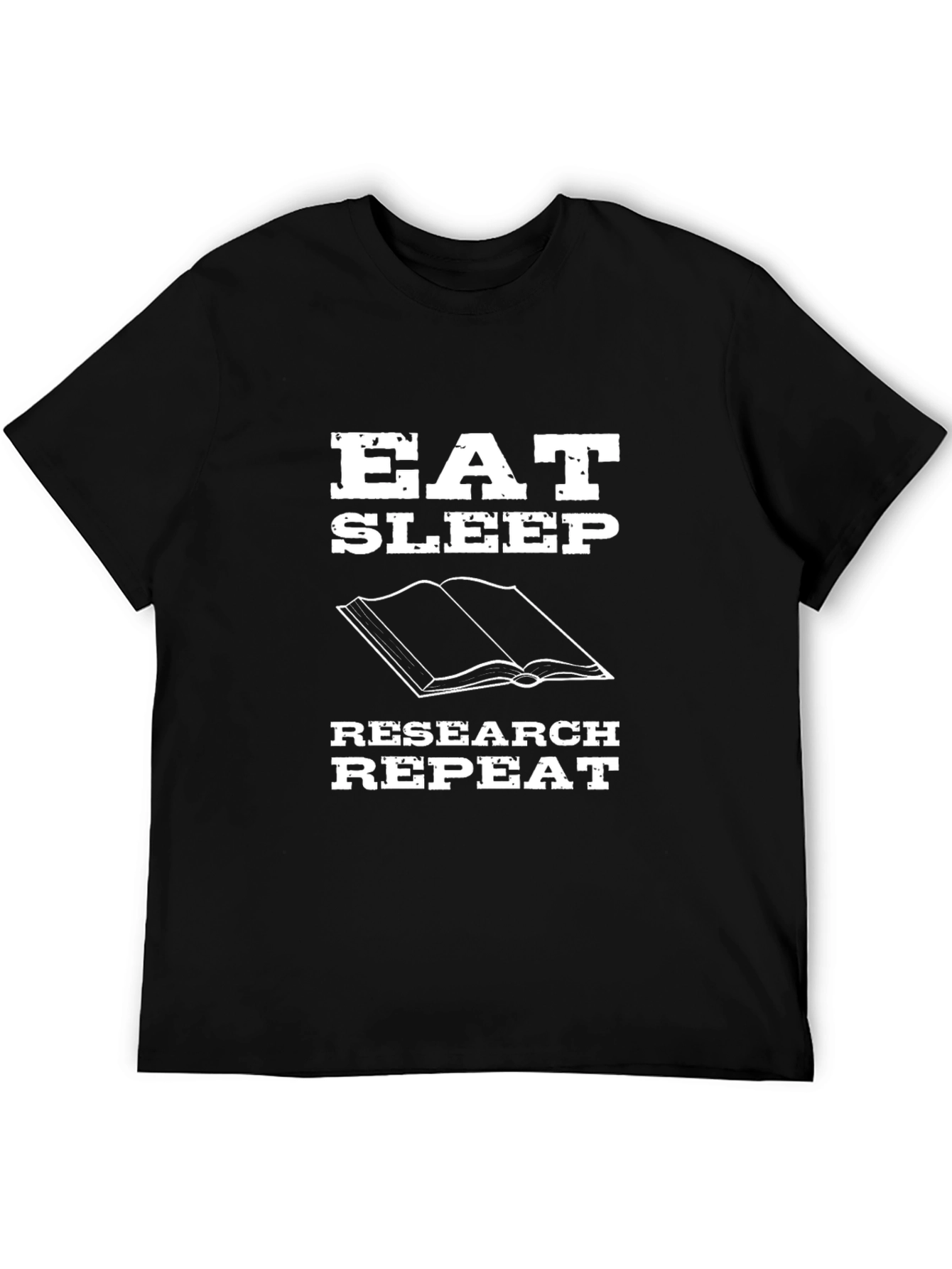 Eat Sleep Research Repeat Black Graphic Tee