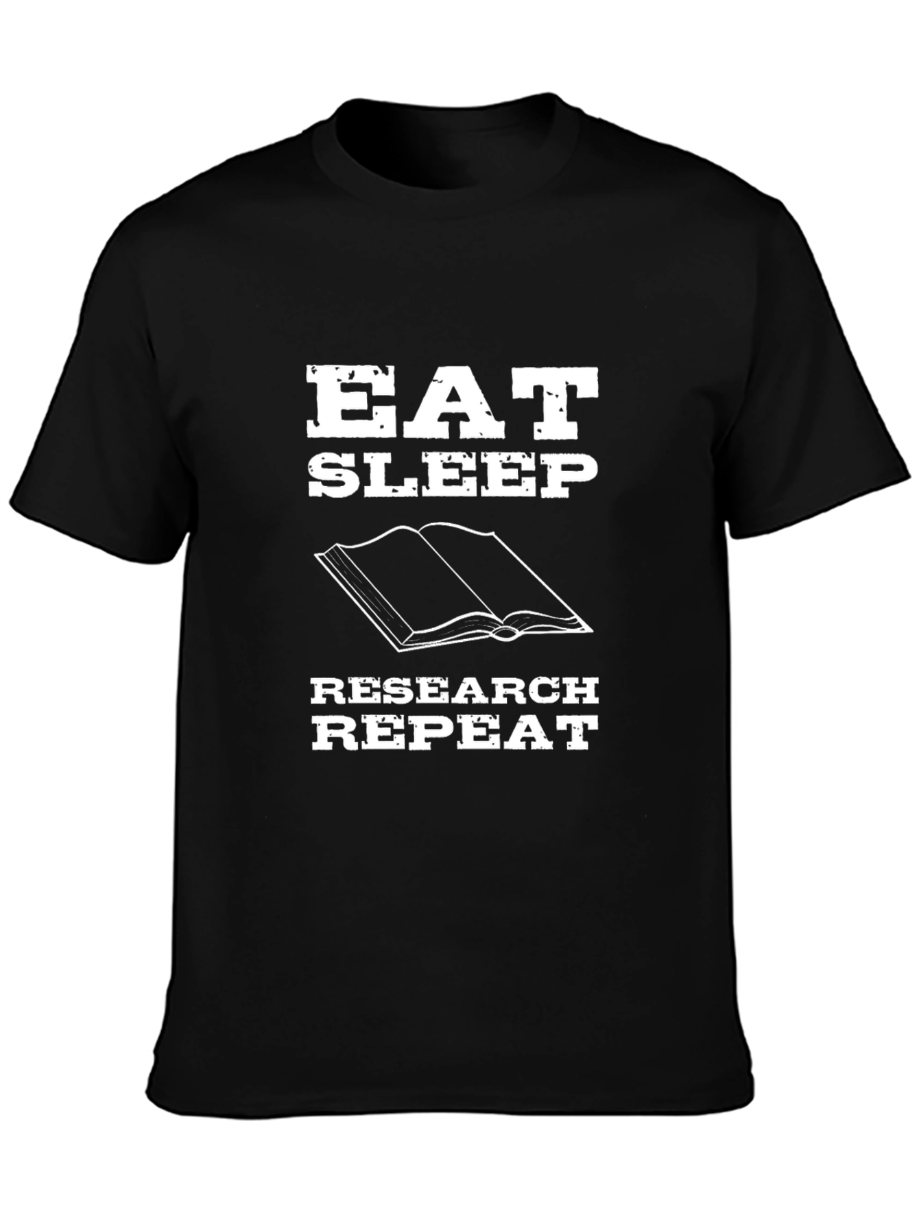 Eat Sleep Research Repeat Black Graphic Tee