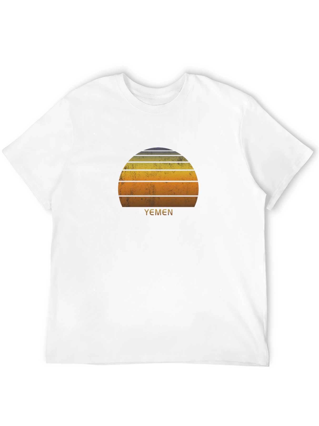 Yemen Retro Sunset Black T-Shirt