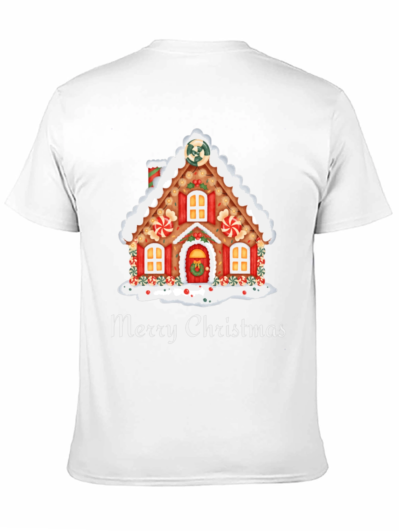 Merry Christmas Gingerbread House Graphic Tee