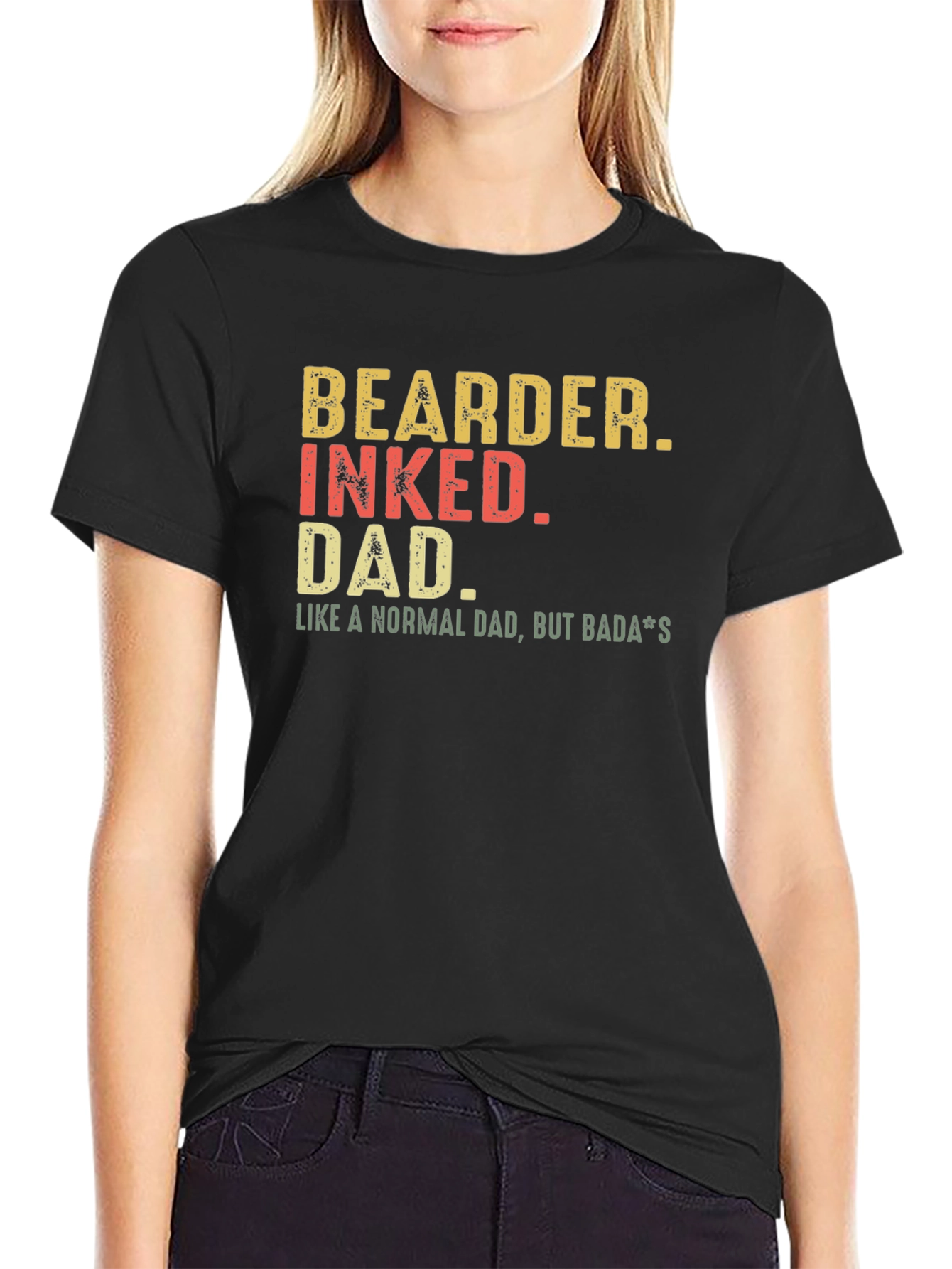 Bearded Inked Dad T-Shirt - Badass Father Tee