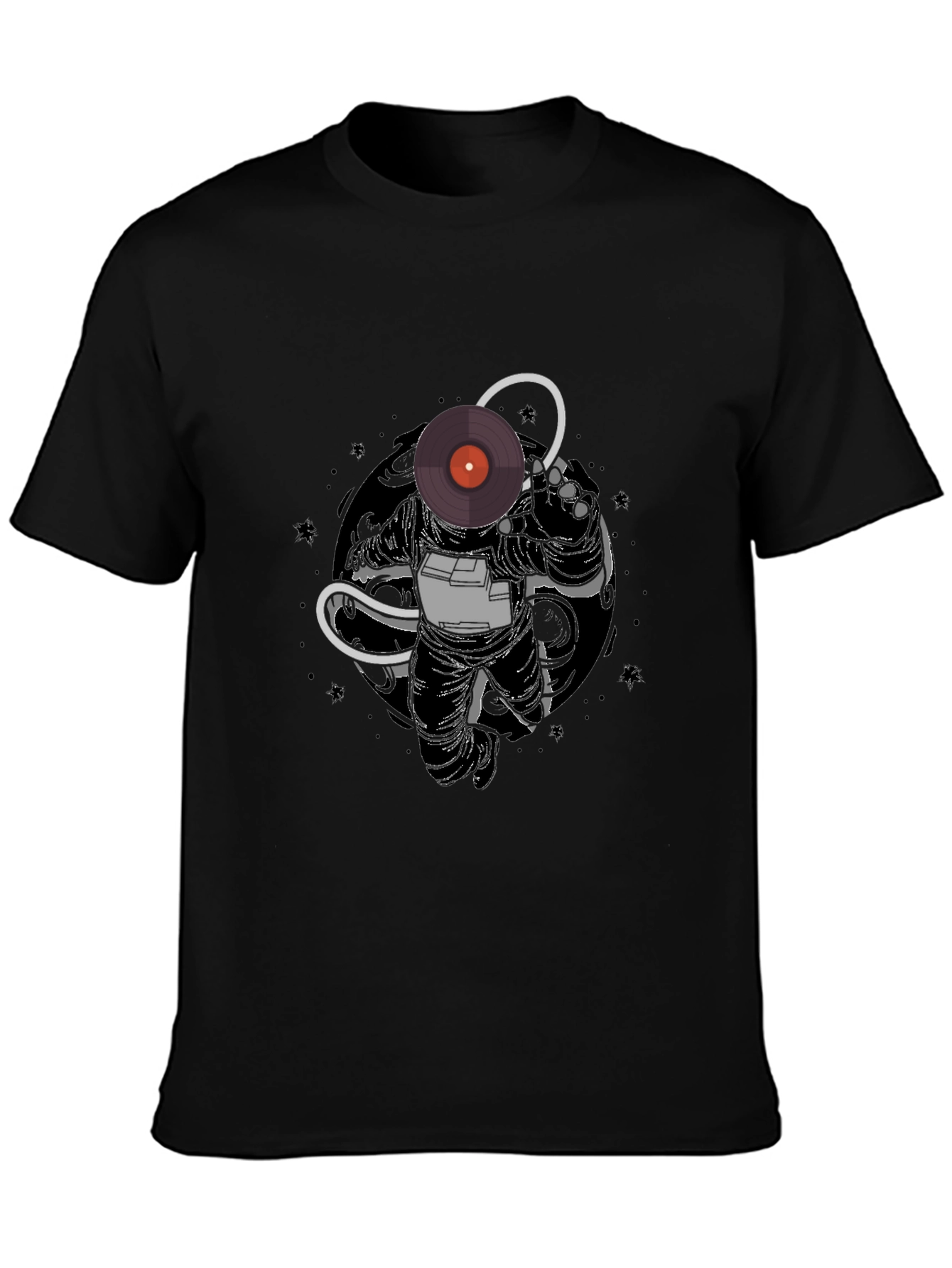Astronaut DJ Graphic Tee - Black Cotton Blend