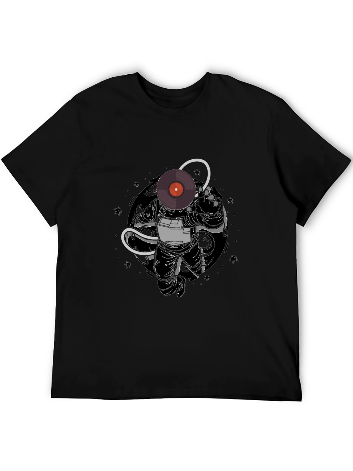 Astronaut DJ Graphic Tee - Black Cotton Blend