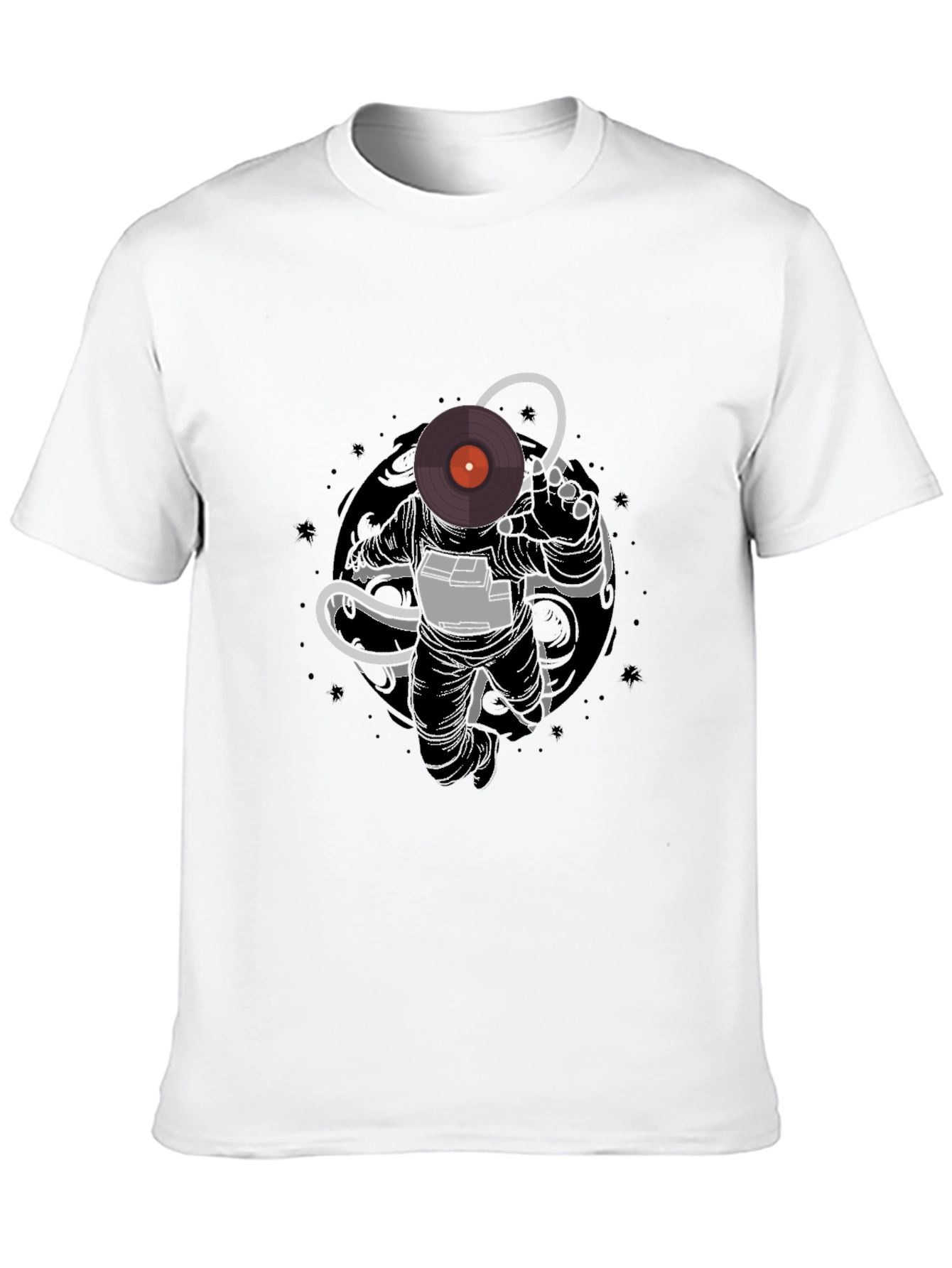 Astronaut DJ Graphic Tee - Black Cotton Blend