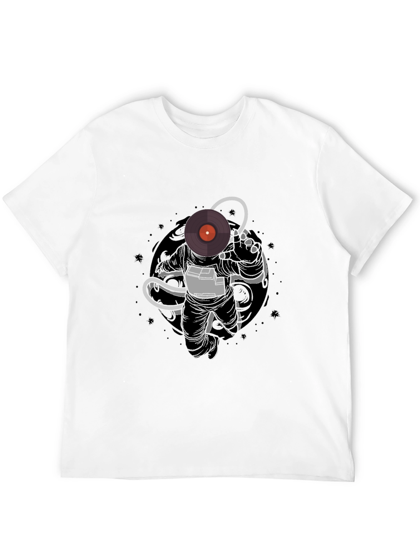 Astronaut DJ Graphic Tee - Black Cotton Blend