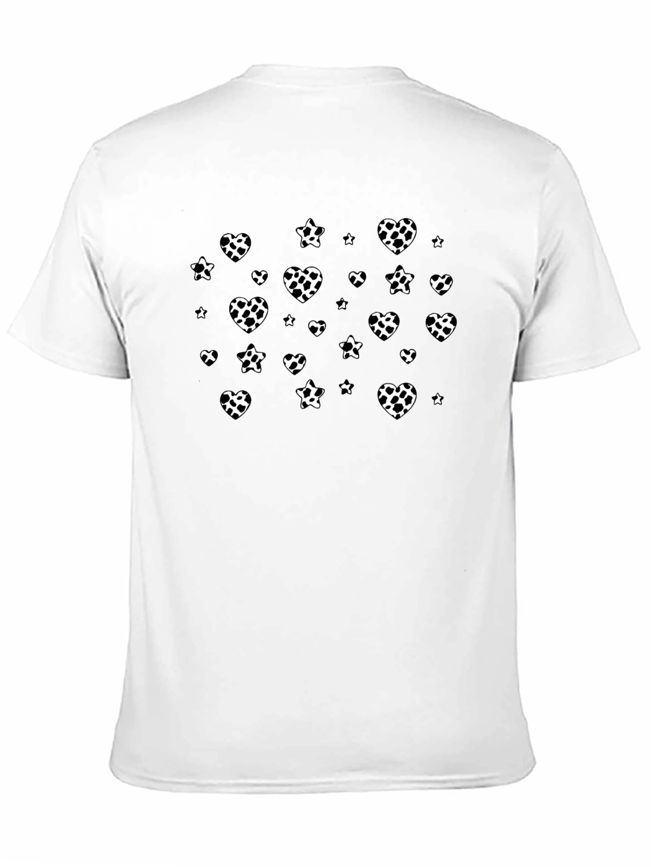 Black Tee with Spotted Hearts