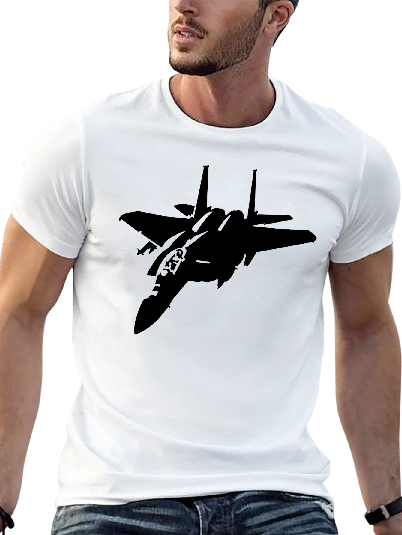 Jet Fighter Graphic Black T-Shirt
