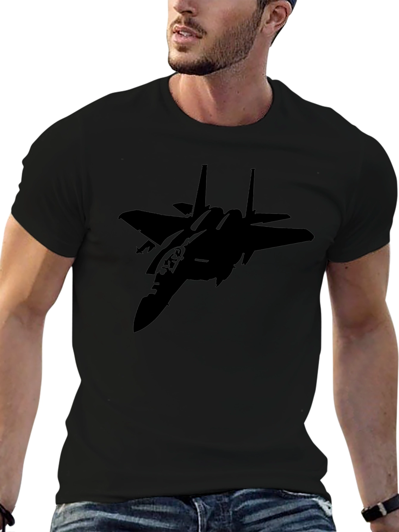 Jet Fighter Graphic Black T-Shirt