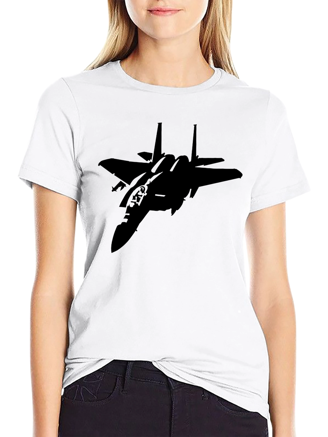 Jet Fighter Graphic Black T-Shirt