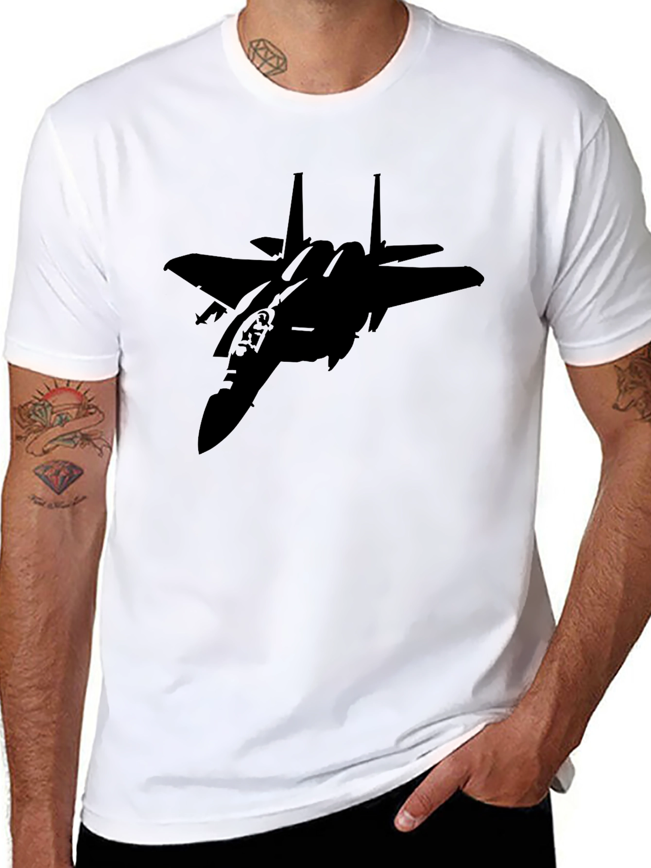 Jet Fighter Graphic Black T-Shirt