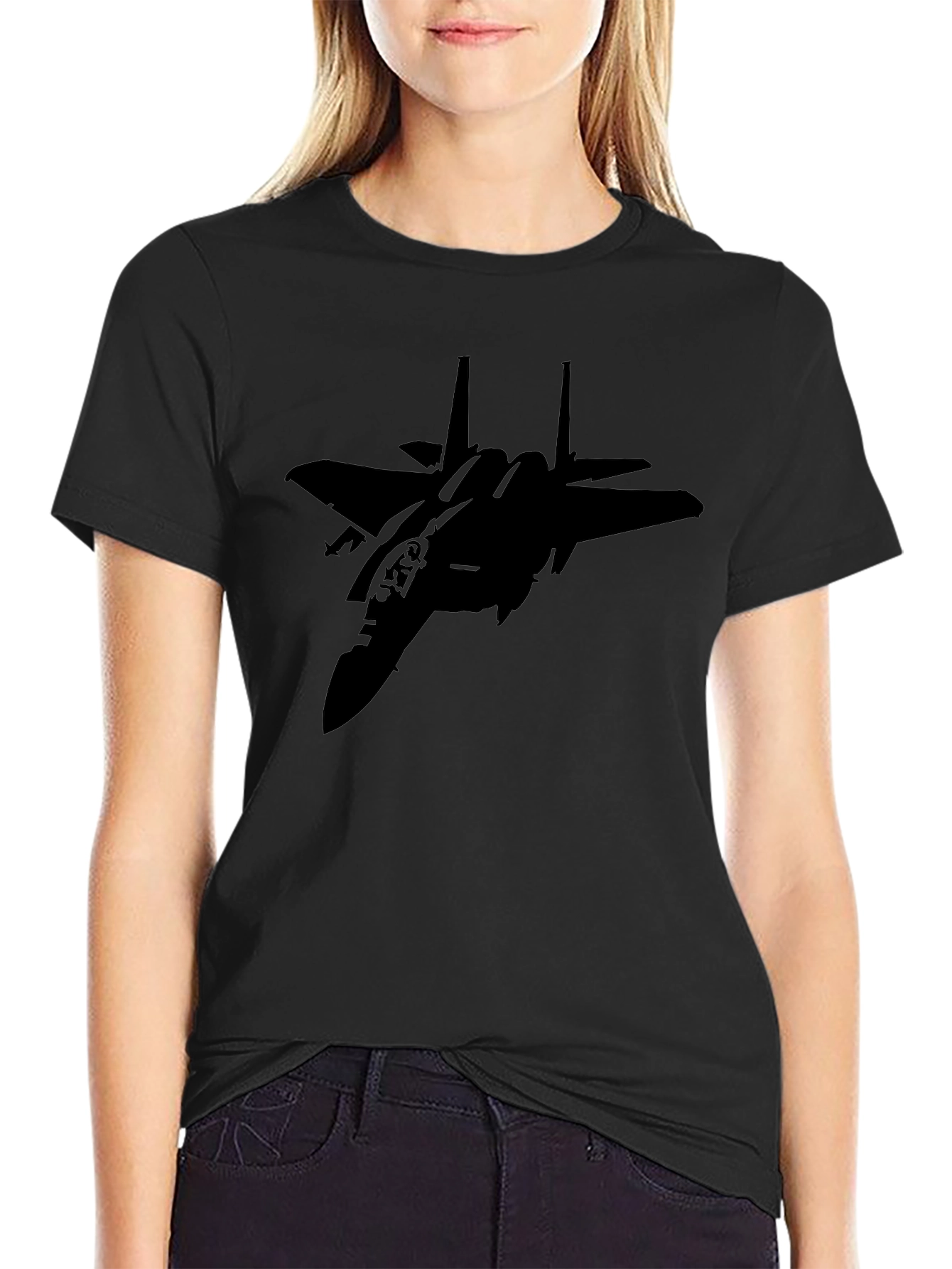 Jet Fighter Graphic Black T-Shirt