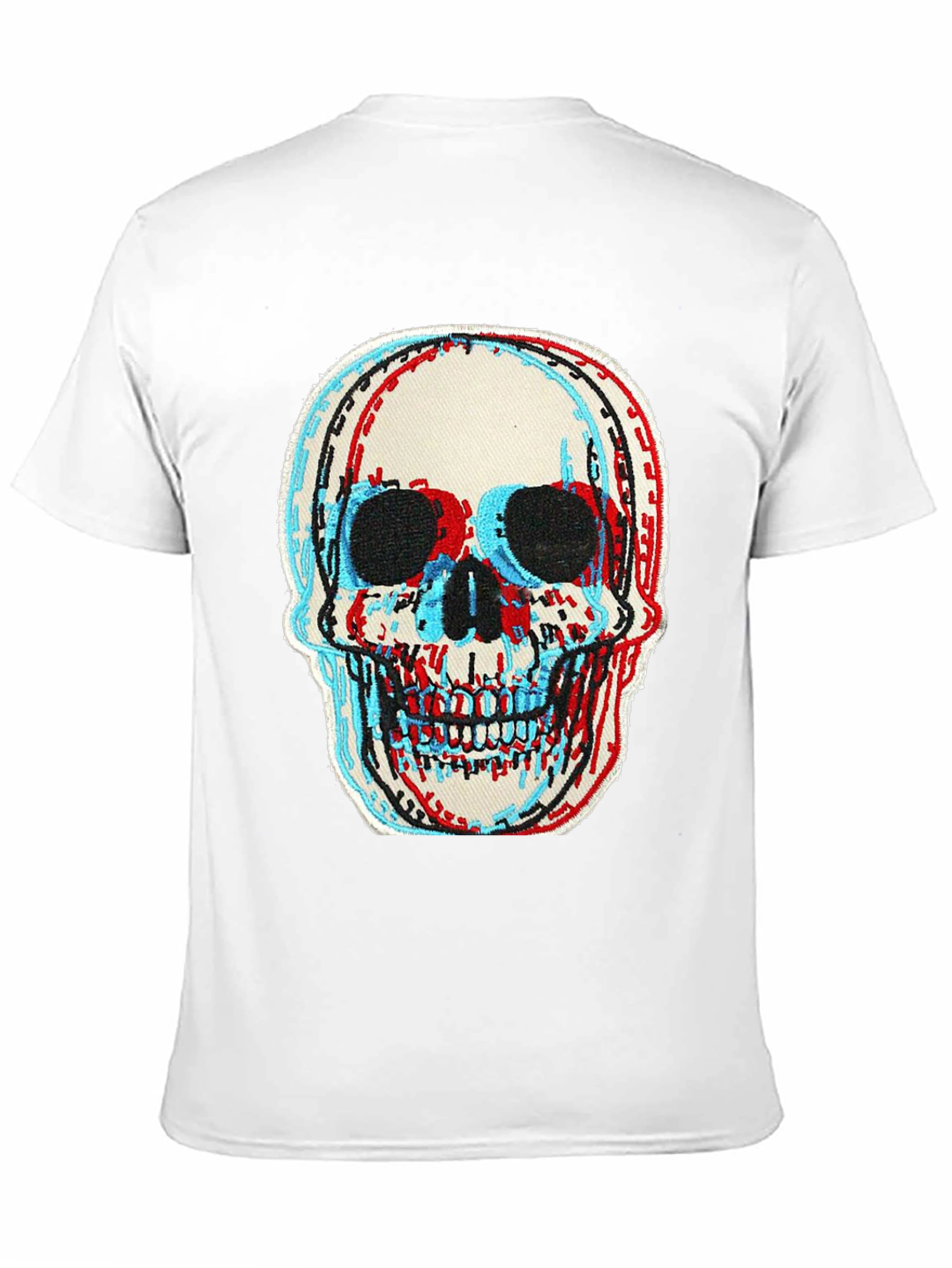 Skull Graphic Tee - 3D Effect Print Black T-Shirt