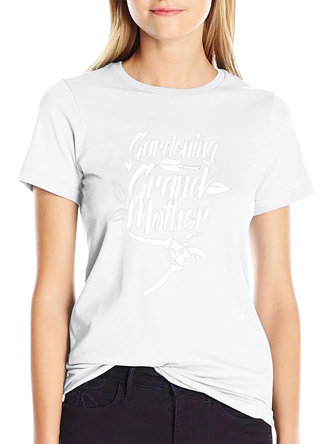 Gardening Grandmother Black T-Shirt