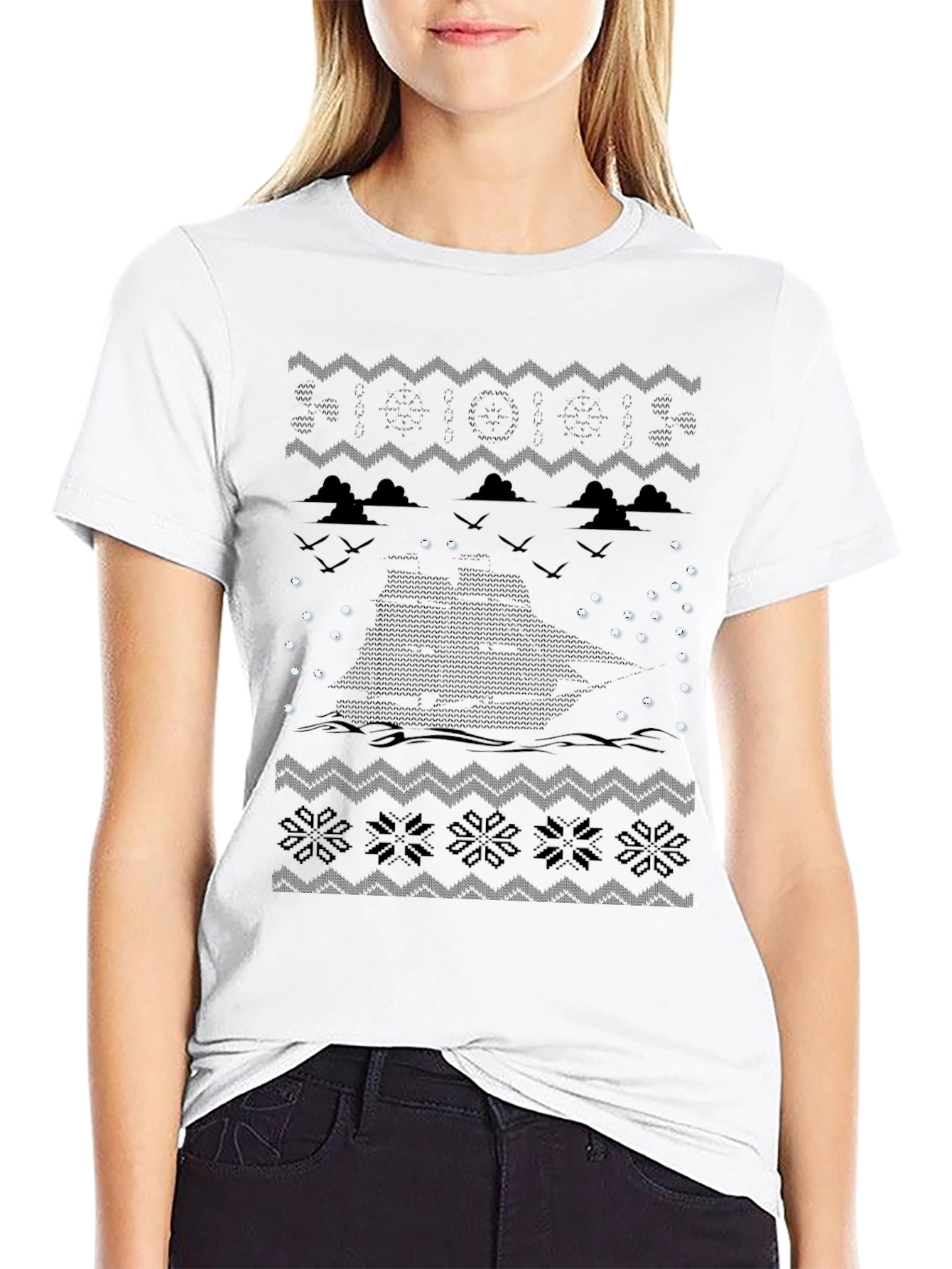 Nautical Christmas Crewneck T-Shirt