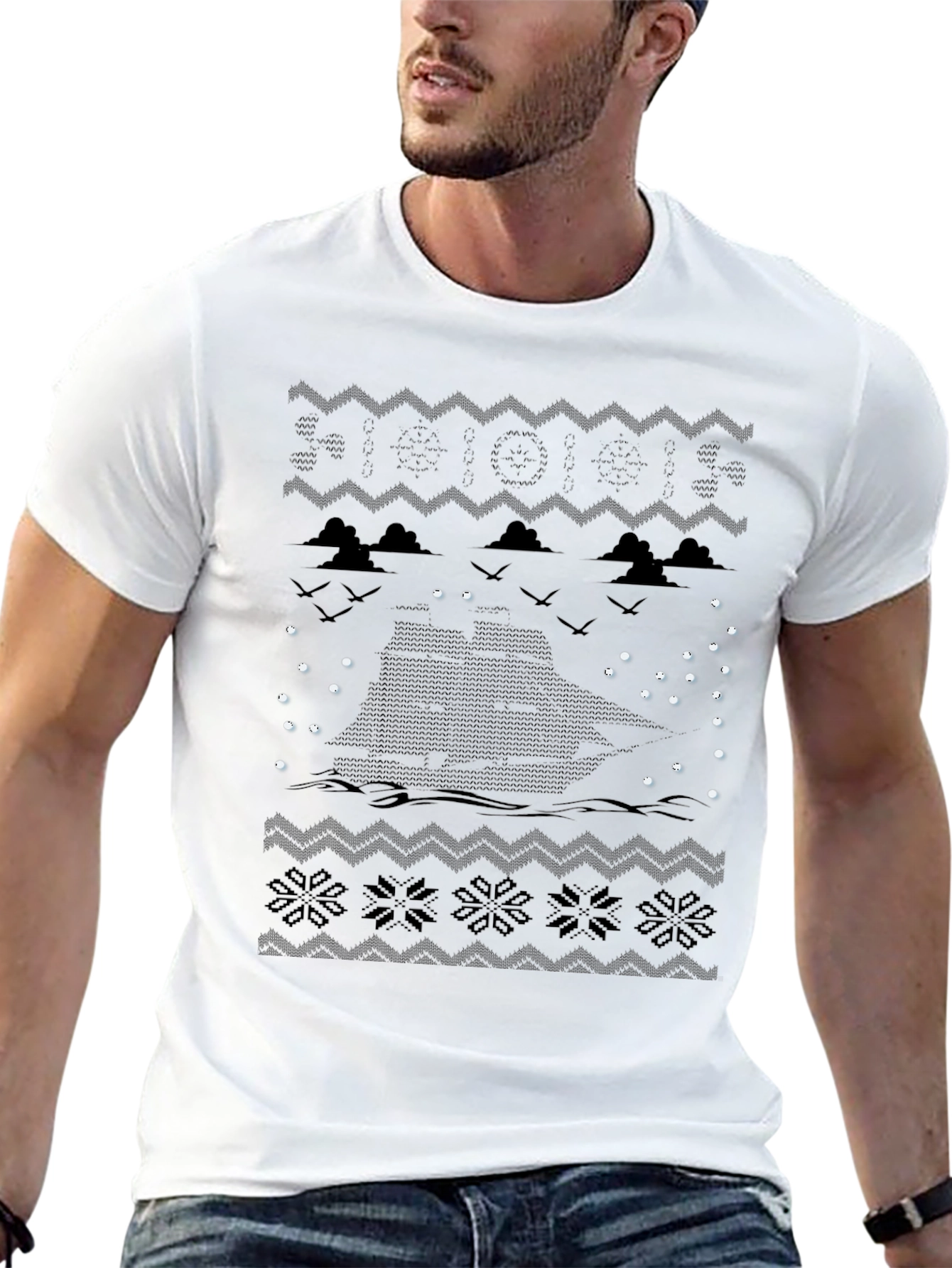 Nautical Christmas Crewneck T-Shirt