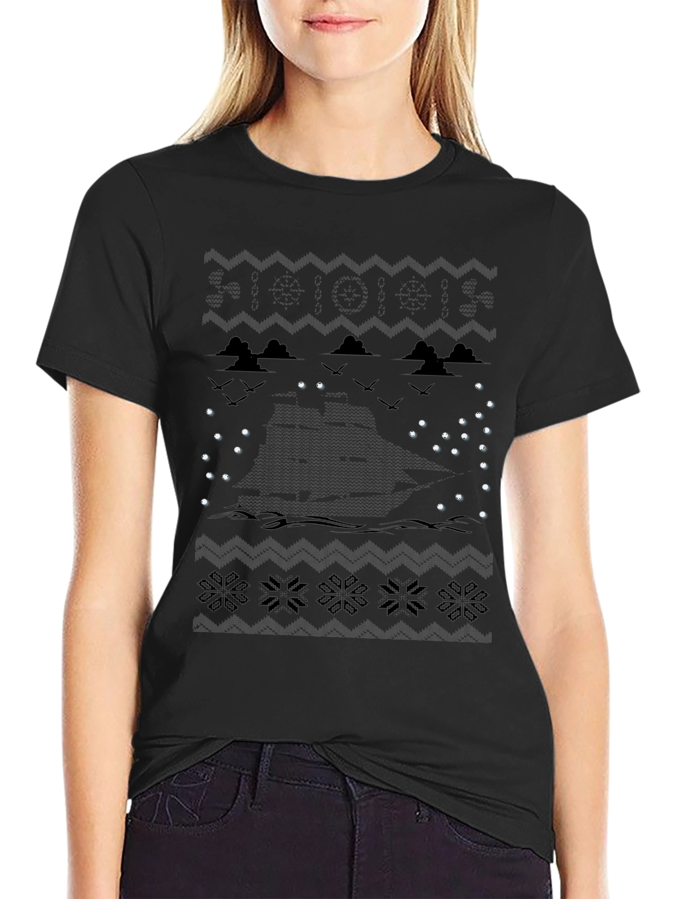 Nautical Christmas Crewneck T-Shirt