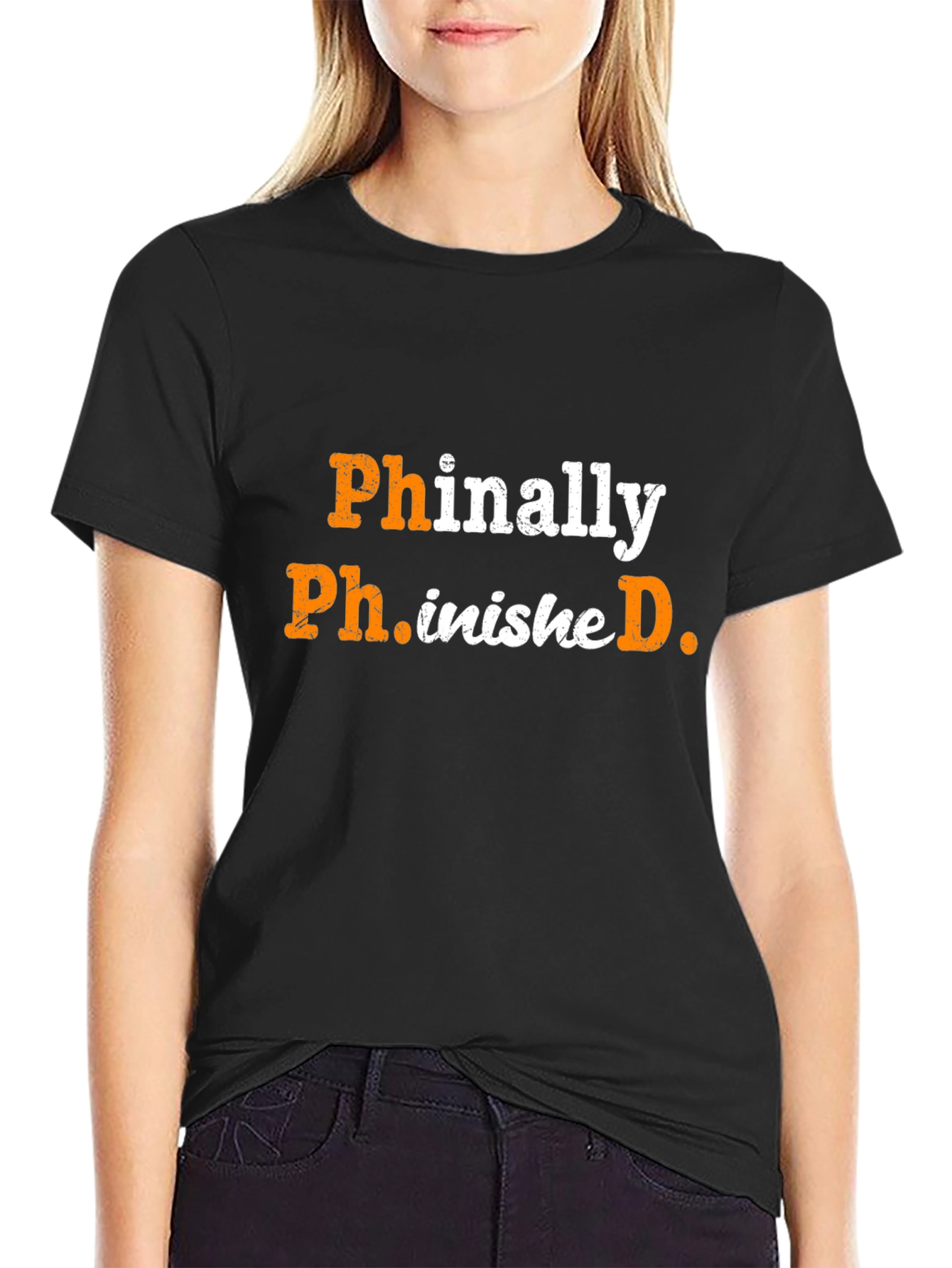 Phinally Ph.inished. Black PhD Graduation T-Shirt