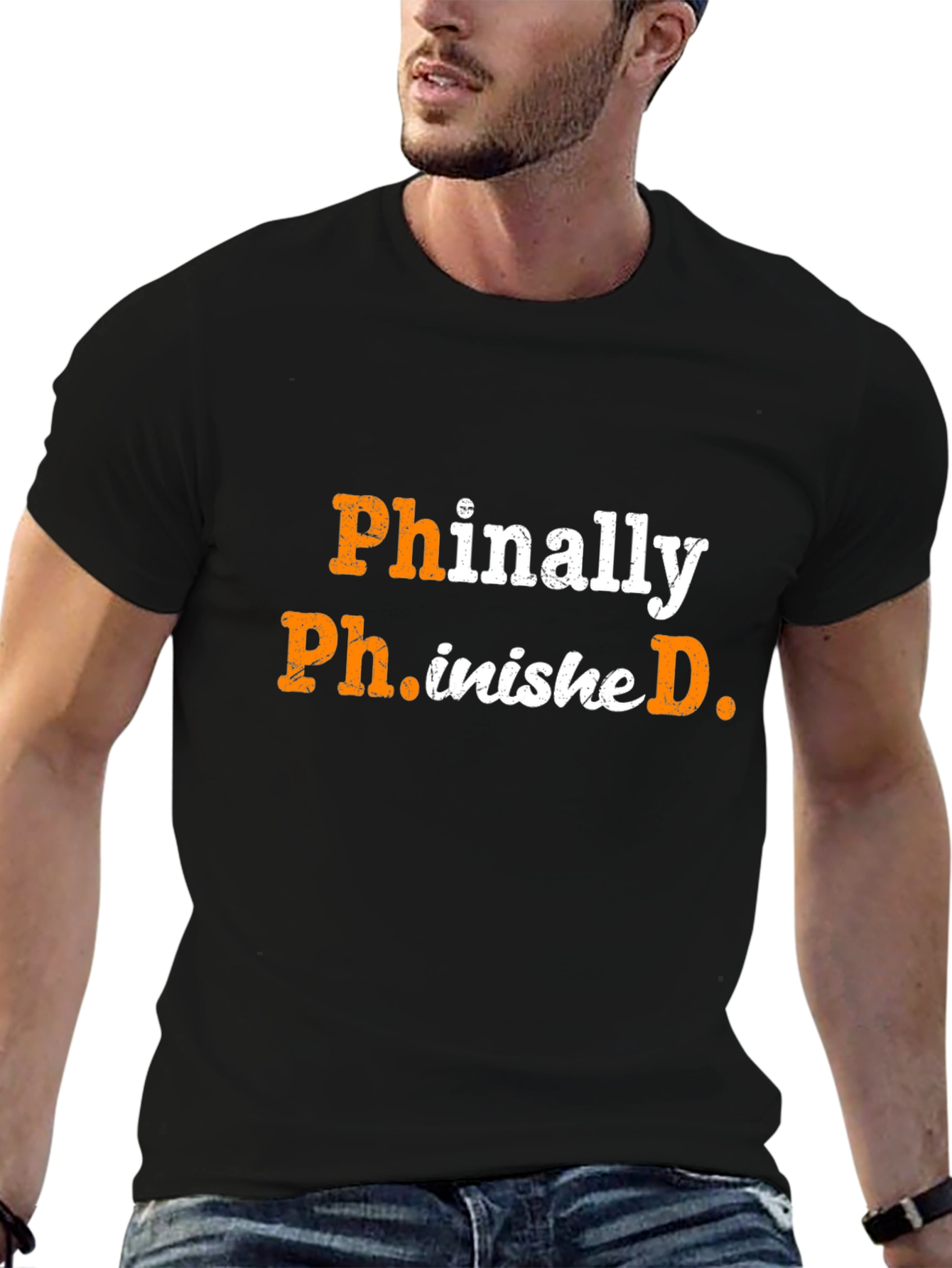Phinally Ph.inished. Black PhD Graduation T-Shirt