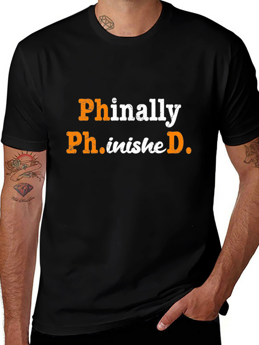 Phinally Ph.inished. Black PhD Graduation T-Shirt