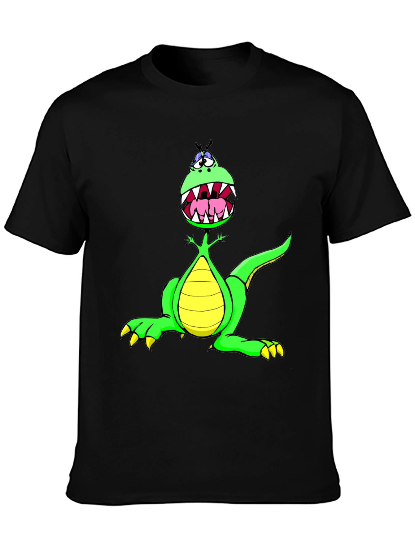 Cartoon Dinosaur Graphic Tee - Funny T-Shirt
