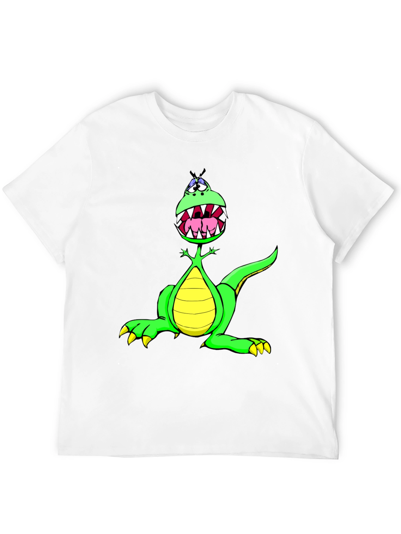 Cartoon Dinosaur Graphic Tee - Funny T-Shirt