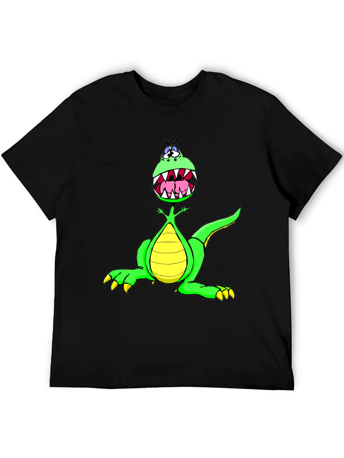 Cartoon Dinosaur Graphic Tee - Funny T-Shirt