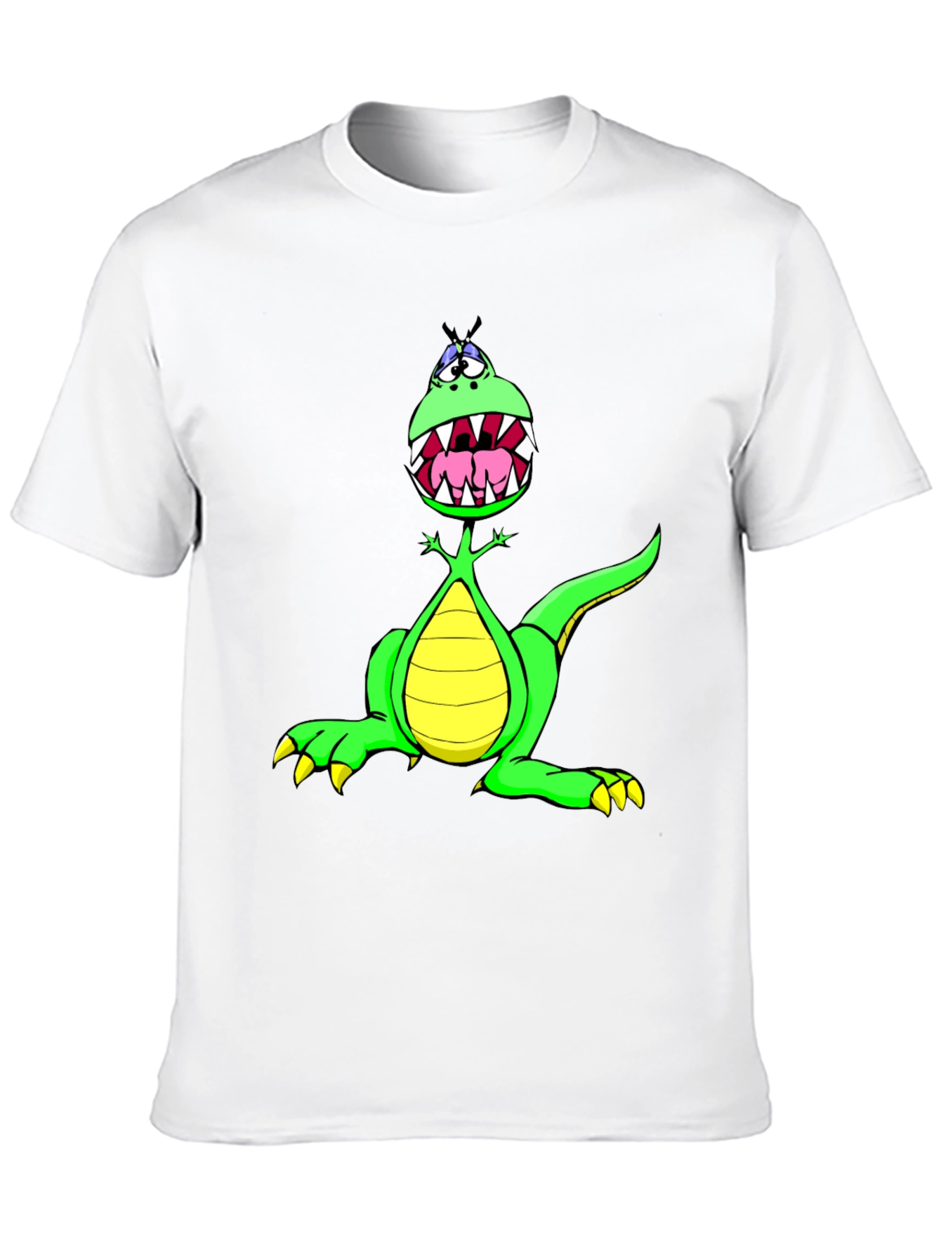 Cartoon Dinosaur Graphic Tee - Funny T-Shirt
