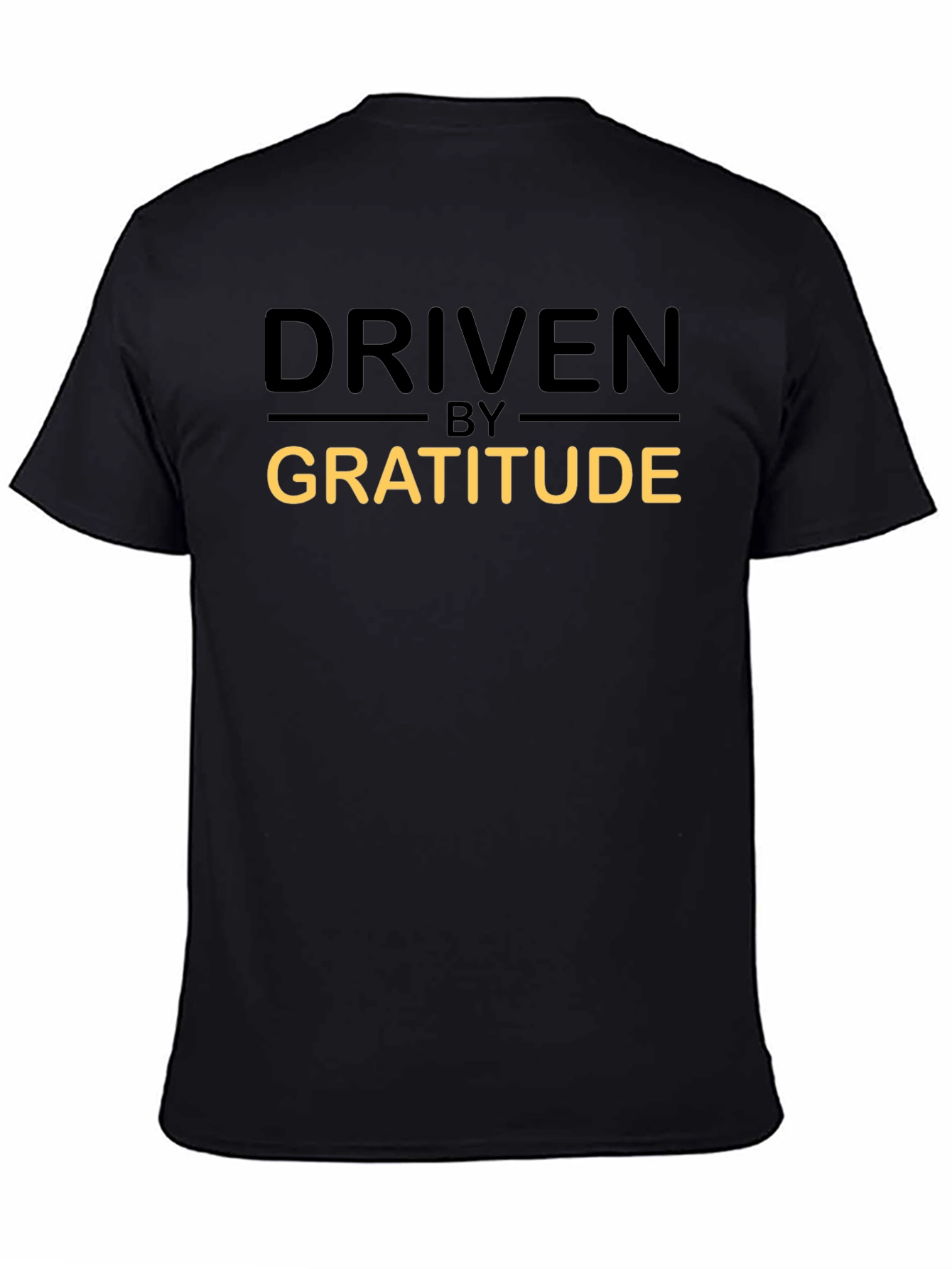 Driven By Gratitude Black Graphic T-Shirt
