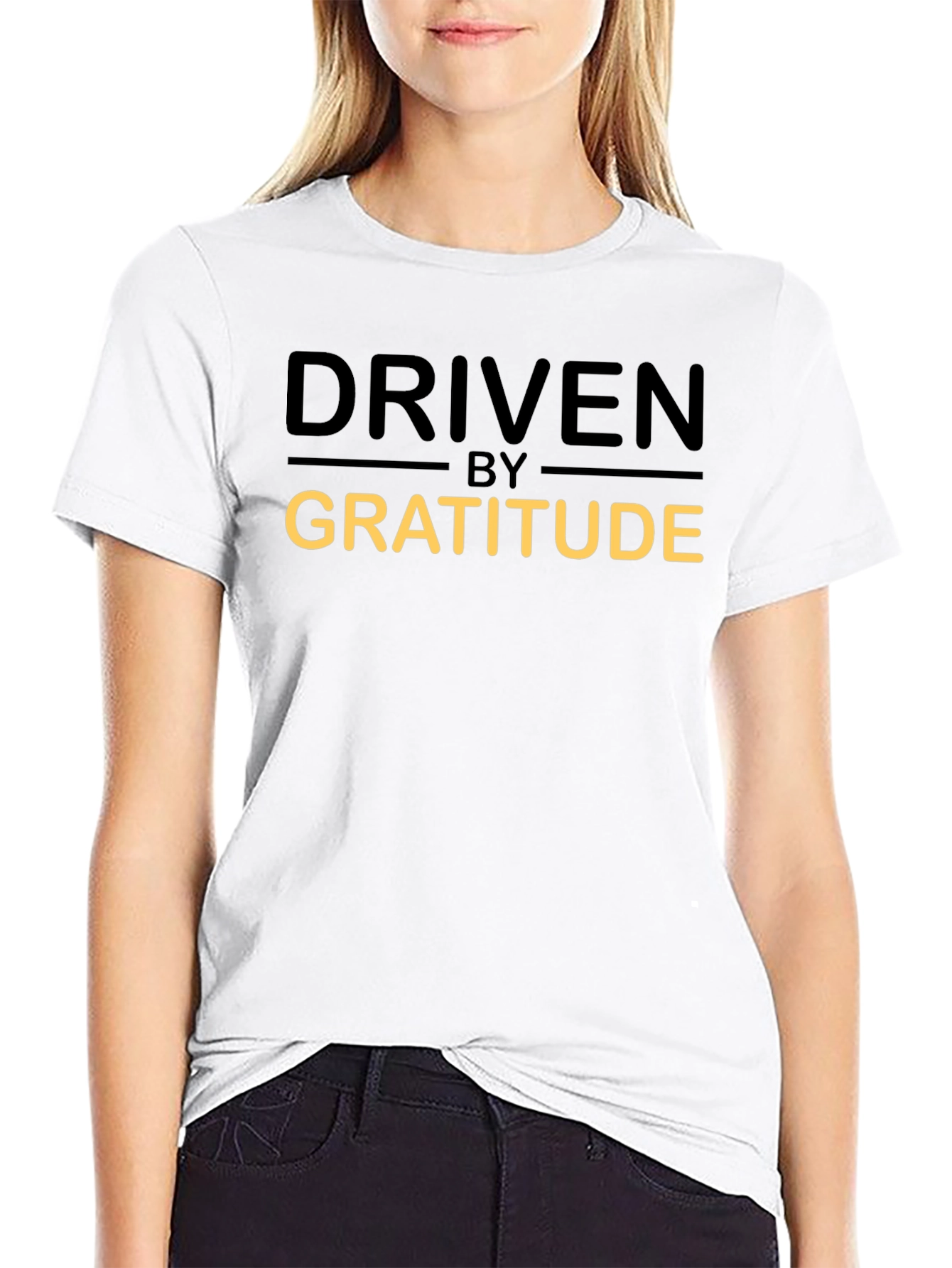 Driven By Gratitude Black Graphic T-Shirt