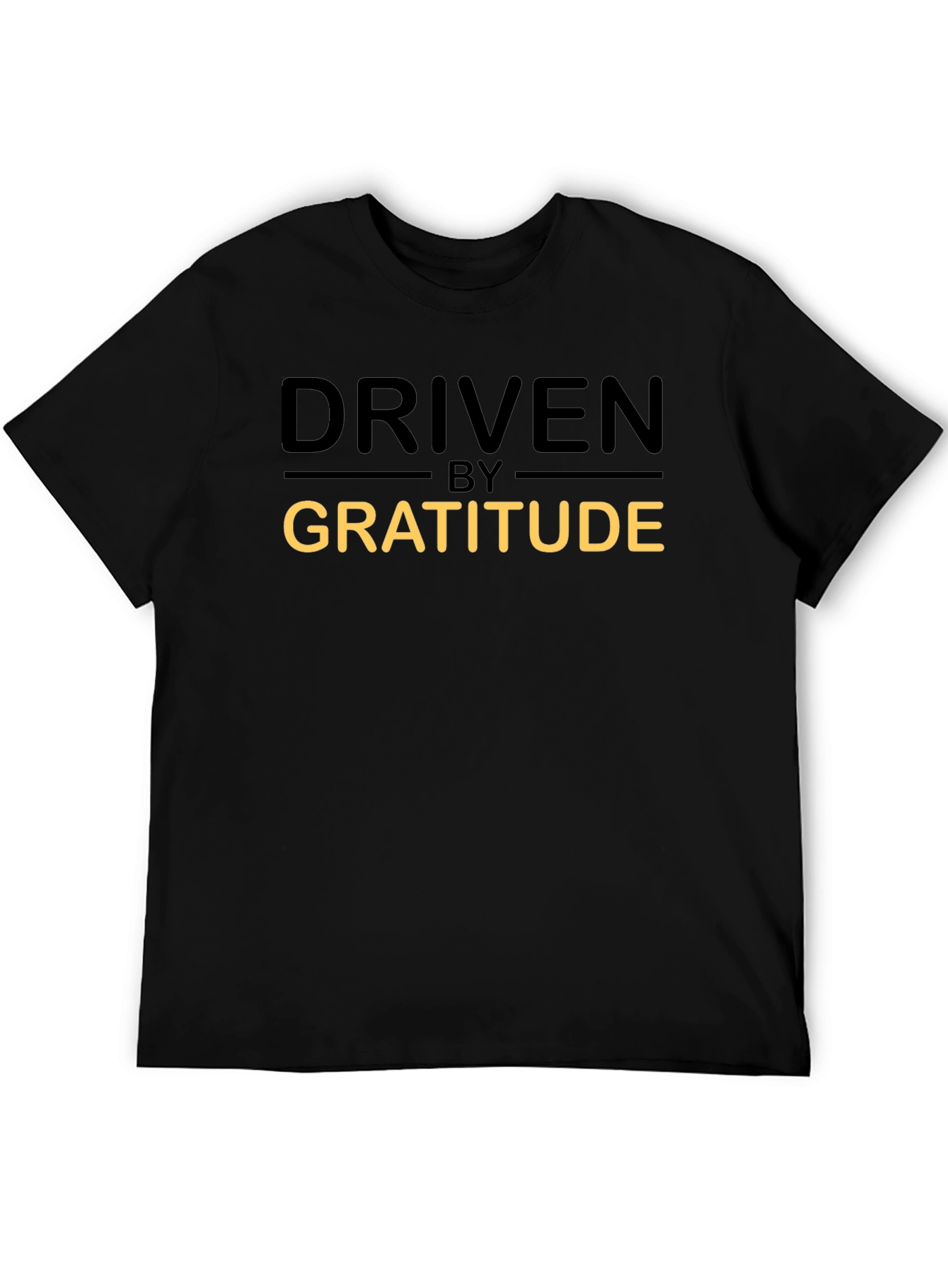 Driven By Gratitude Black Graphic T-Shirt