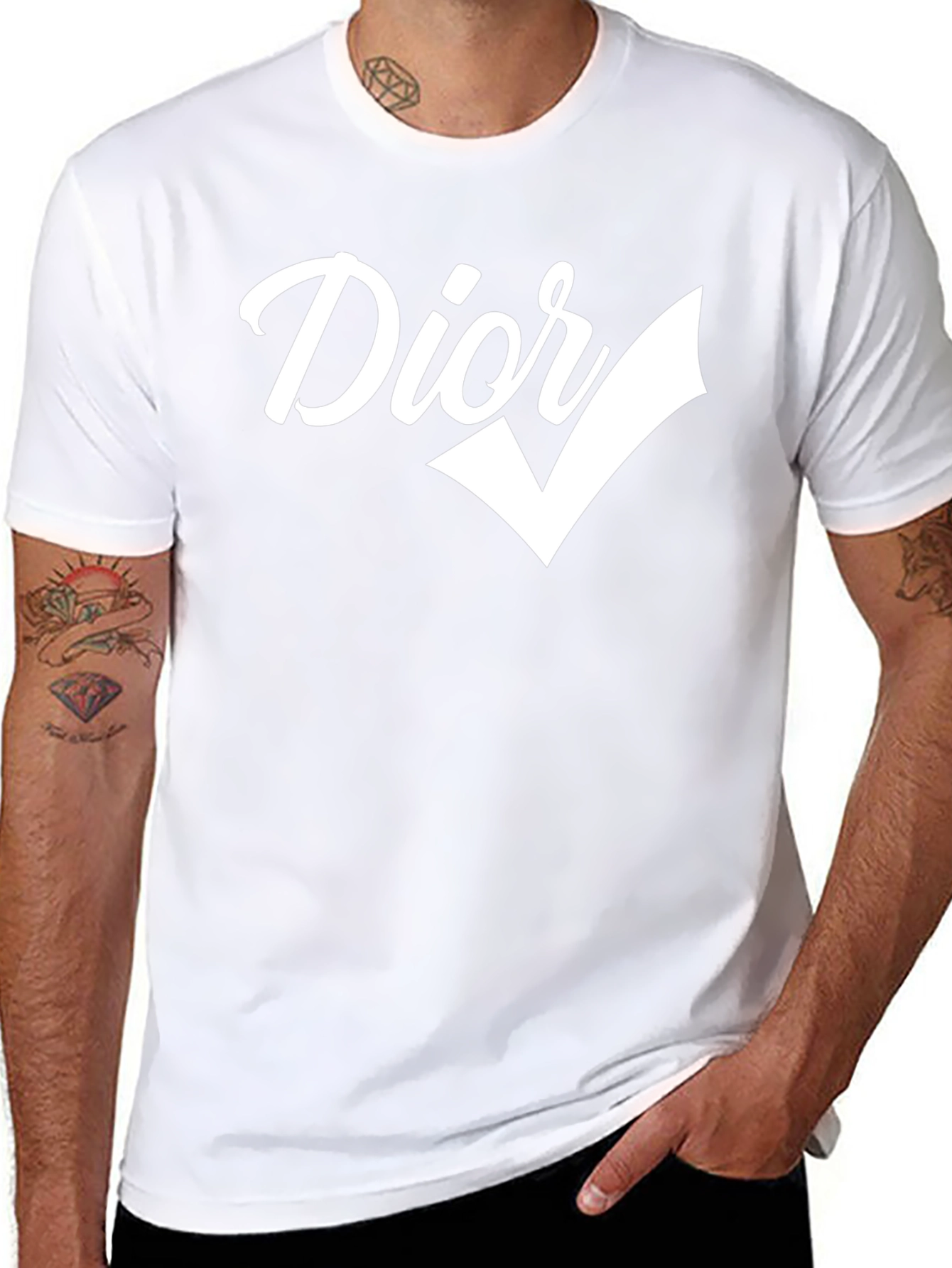 Dior Check Graphic Black T-Shirt