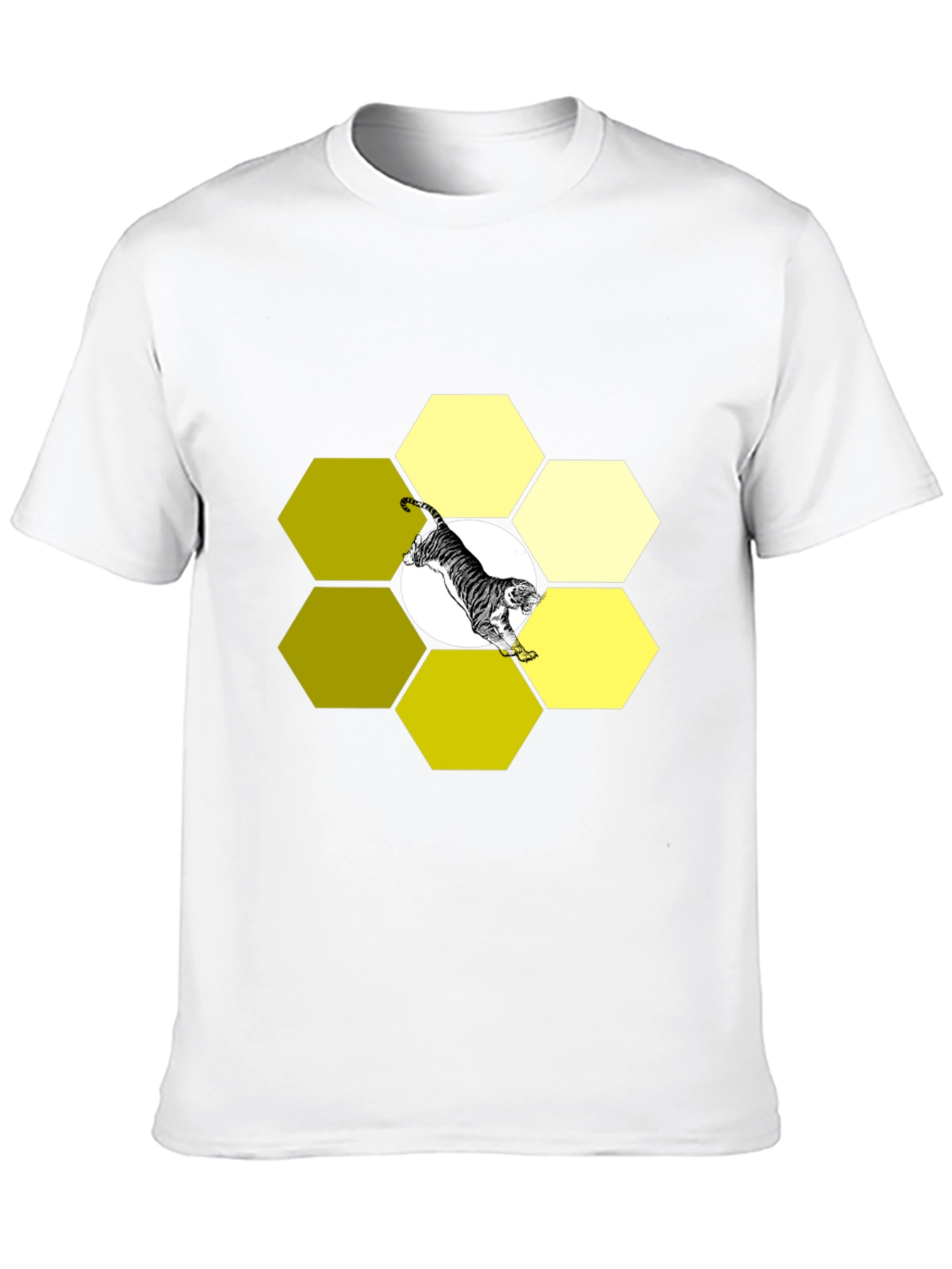 Tiger Hexagon Black Graphic Tee